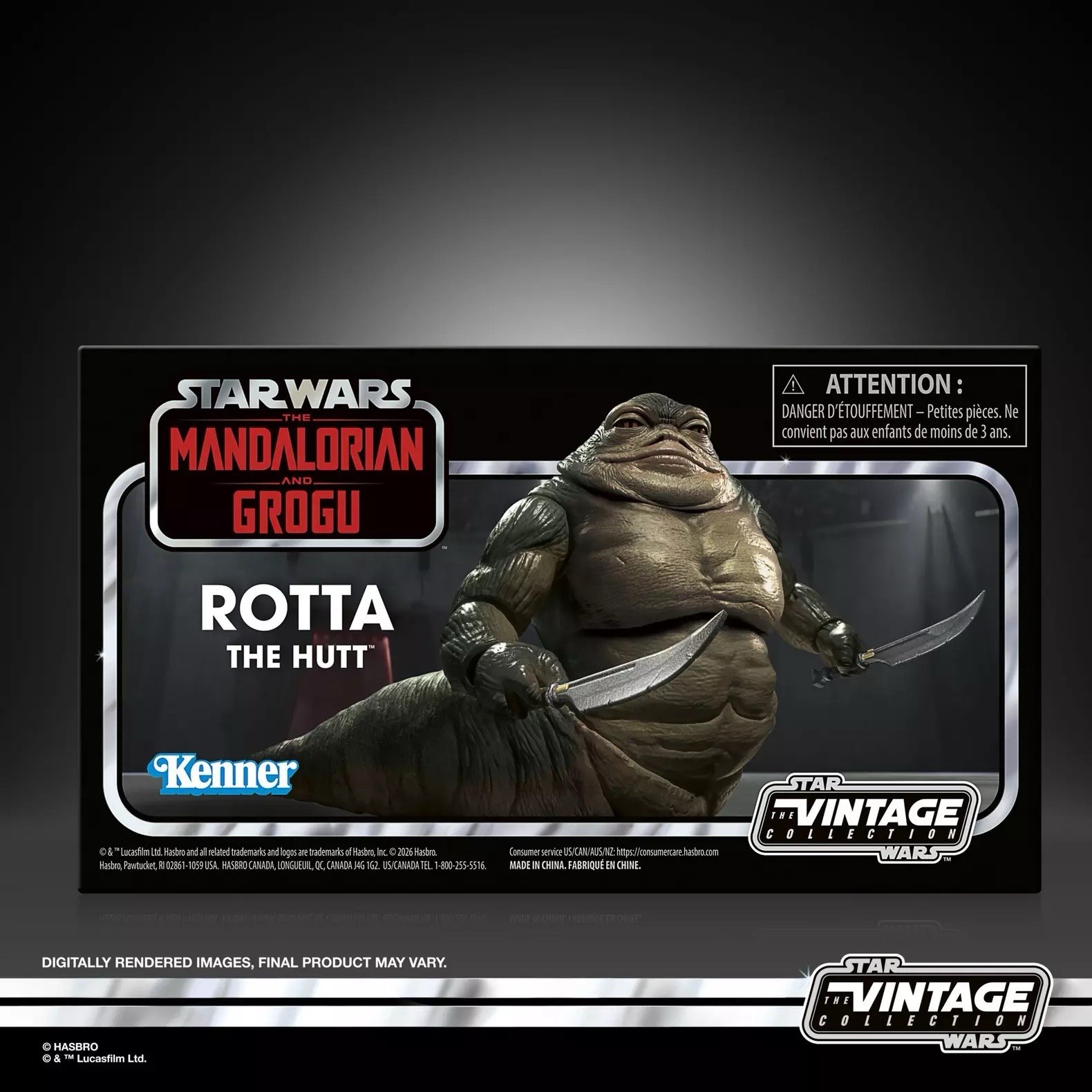 In Hand 2026 Star Wars Vintage Mandalorian & Grogu ROTTA THE HUTT Deluxe Figure