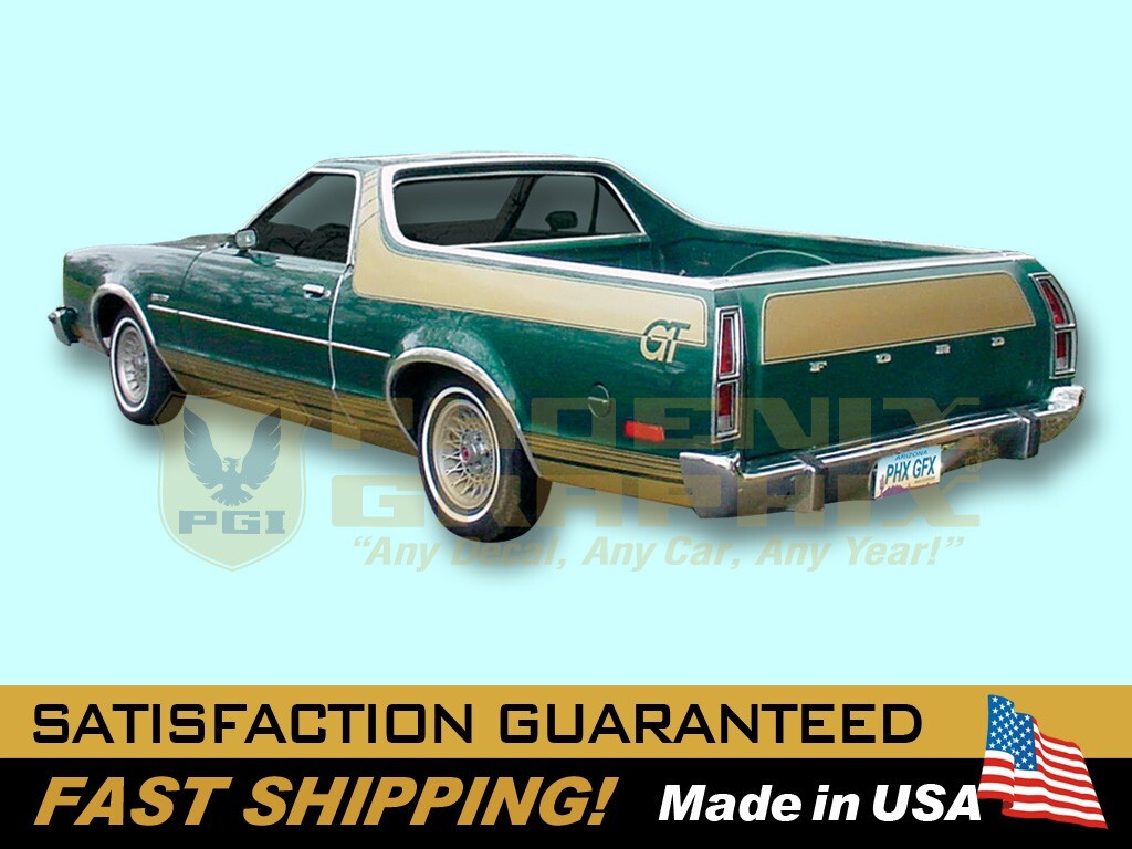 compatible with, 1977 1978 1979 Ranchero GT Stripes Decal Graphics Kit COMPLETE