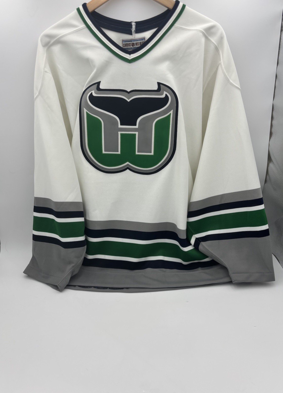 Vintage CCM 90s Hartford Whalers AUTHENTIC Center Ice Collection Jersey Size 44
