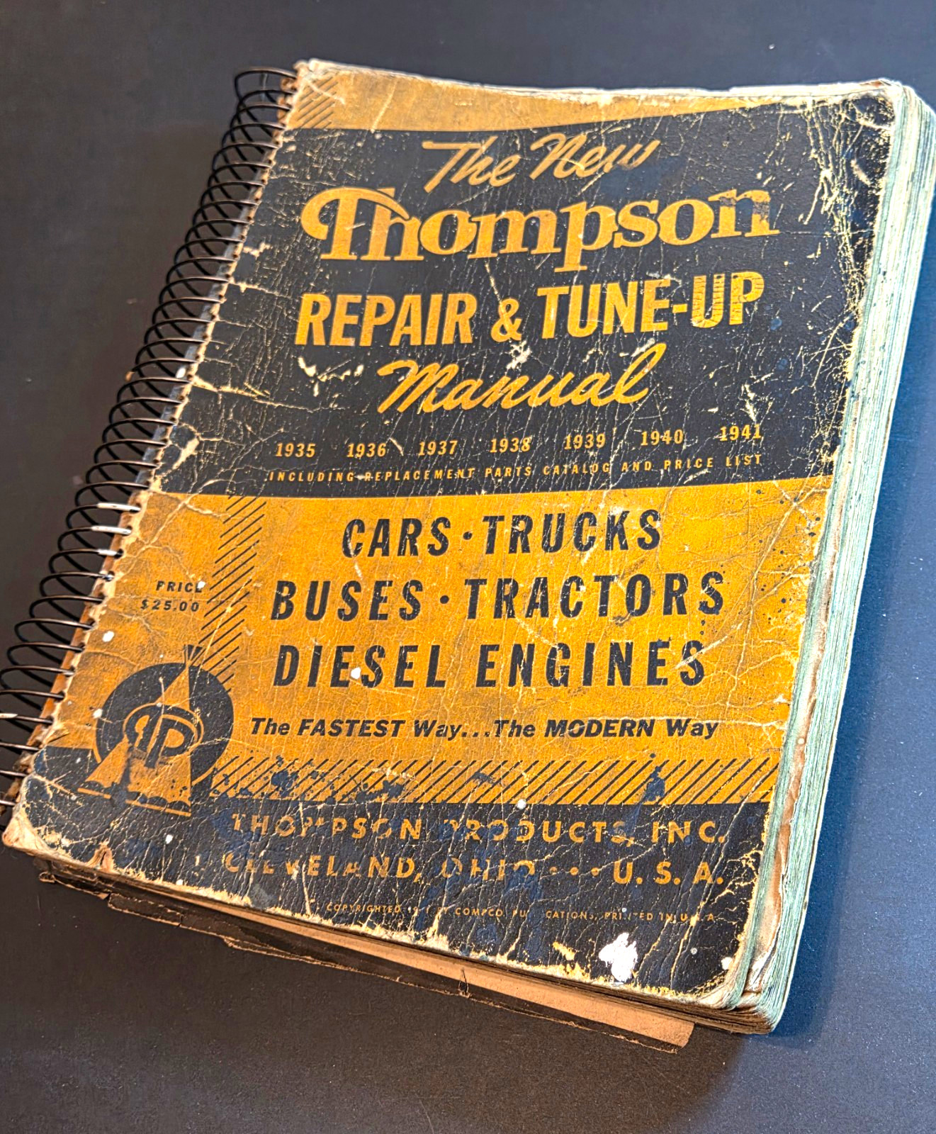 Vintage Thompson Repair & Tune-Up Manual For Vehicles 1935 to 1941.