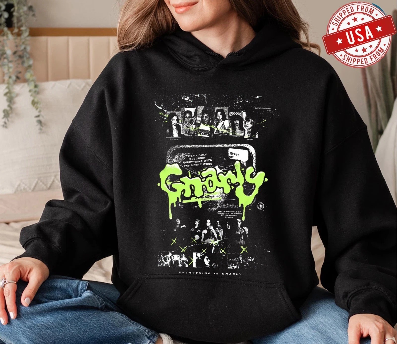 KATSEYE 'Gnarly' Vintage Hoodie, Beautiful Chaos Hoodie