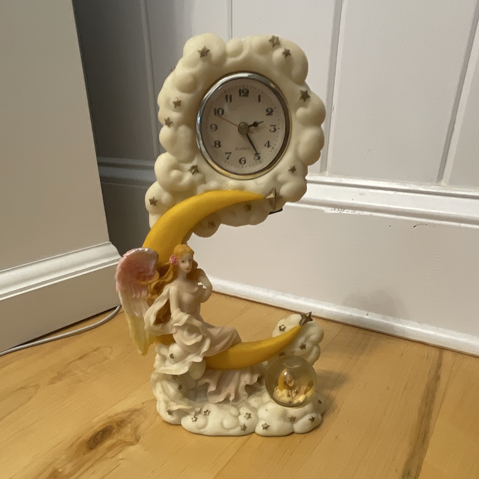 Vintage 1999/2000 Cadona Angel Moon Clock Mini Snow Globe 78001-A Celestial Vintage 1999/2000 Cadona Angel Moon Clock Mini Snow Globe 78001-A Celestial