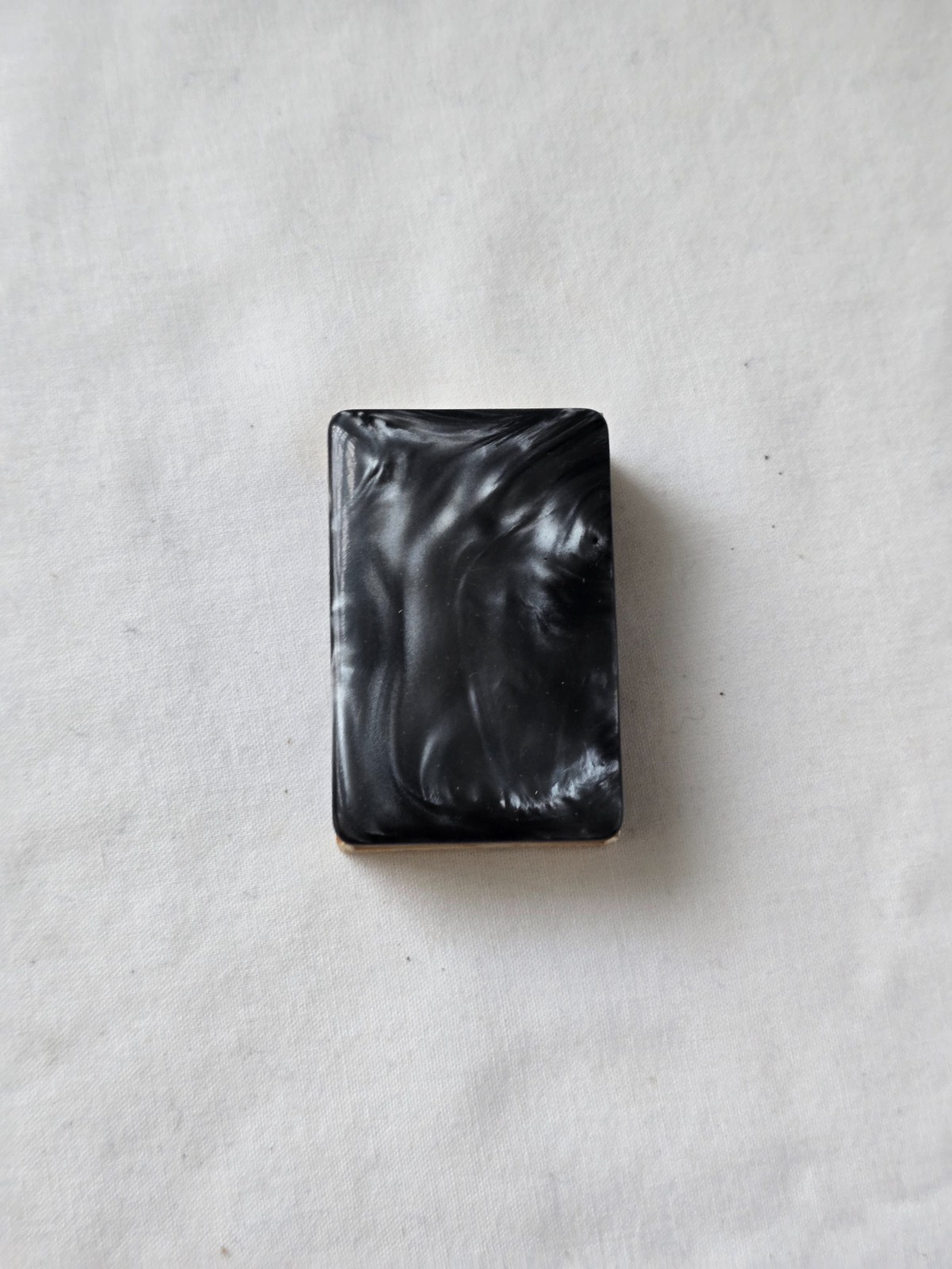 Vintage Beautiful Marbled Black Italian Made Gold Wax Match Box NEW w/ Matches