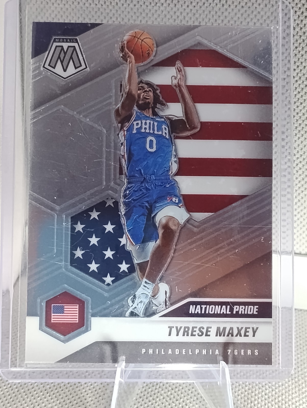 2020-21 Panini Mosaic - National Pride Tyrese Maxey #259 Silver Prizm (RC) 2020-21 Panini Mosaic - National Pride Tyrese Maxey #259 Silver Prizm (RC)