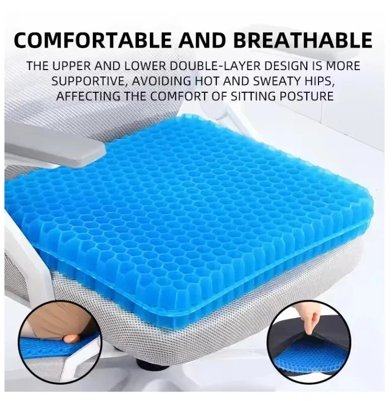 Gel Seat Cushion Summer Breathable Honeycomb Design For Pressure Relief Back Tai Gel Seat Cushion Summer Breathable Honeycomb Design For Pressure Relief Back Tai