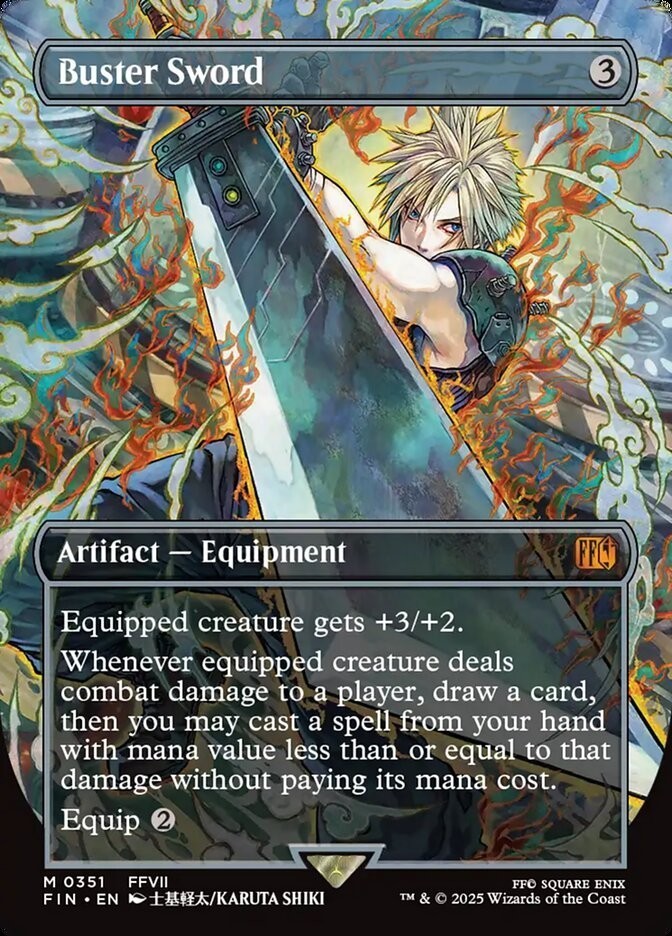 Buster Sword (Borderless) Foil Final Fantasy Playtest Card Buster Sword (Borderless) Foil Final Fantasy Playtest Card