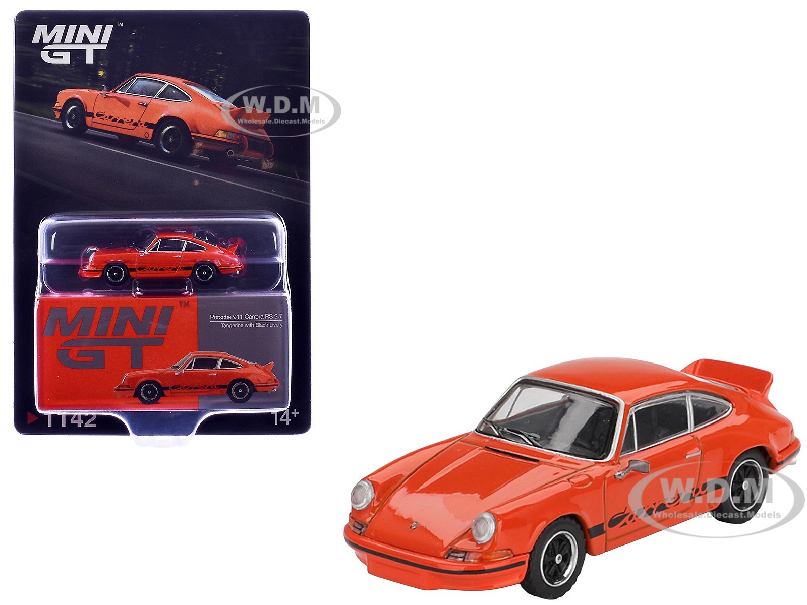 PORSCHE 911 CARRERA RS 2.7 TANGERINE 1/64 DIECAST MODEL CAR BY MINI GT MGT01142 PORSCHE 911 CARRERA RS 2.7 TANGERINE 1/64 DIECAST MODEL CAR BY MINI GT MGT01142