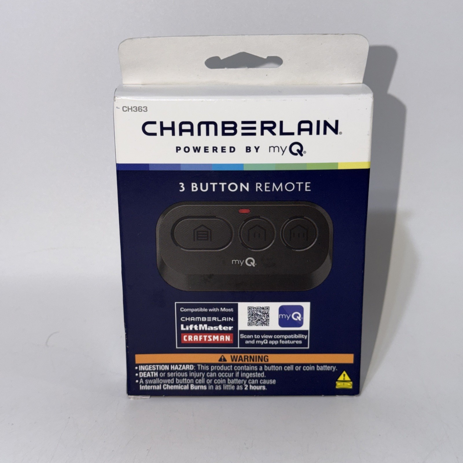Chamberlain myQ 3-Button Garage Door Opener Remote Control CH363 Chamberlain myQ 3-Button Garage Door Opener Remote Control CH363