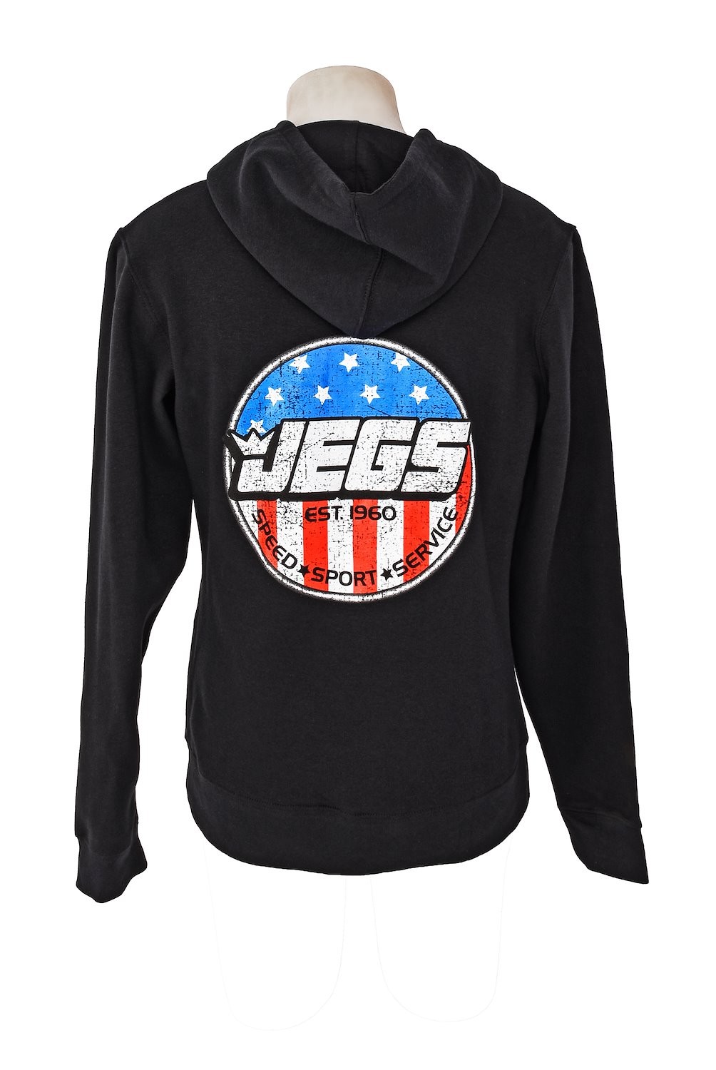 JEGS Apparel and Collectibles Flag Speed-Sport-Service Hoodie, Medium [Black]
