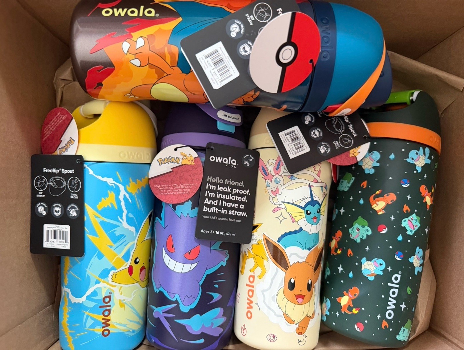 🔥 Owala x Pokemon 16oz Stainless Water Bottle FreeSip Complete Set of 5 Pokémon 🔥 Owala x Pokemon 16oz Stainless Water Bottle FreeSip Complete Set of 5 Pokémon