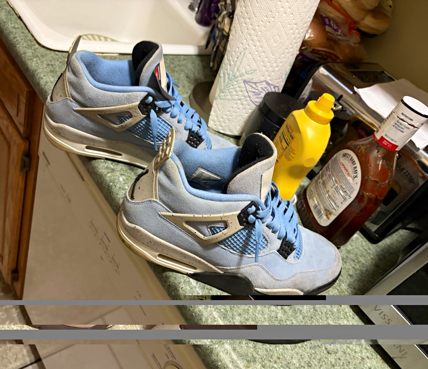 Jordan Air Jordan 4 Men’s Mid Top Lace Up Athletic Sneakers Blue/Gray Jordan Air Jordan 4 Men’s Mid Top Lace Up Athletic Sneakers Blue/Gray