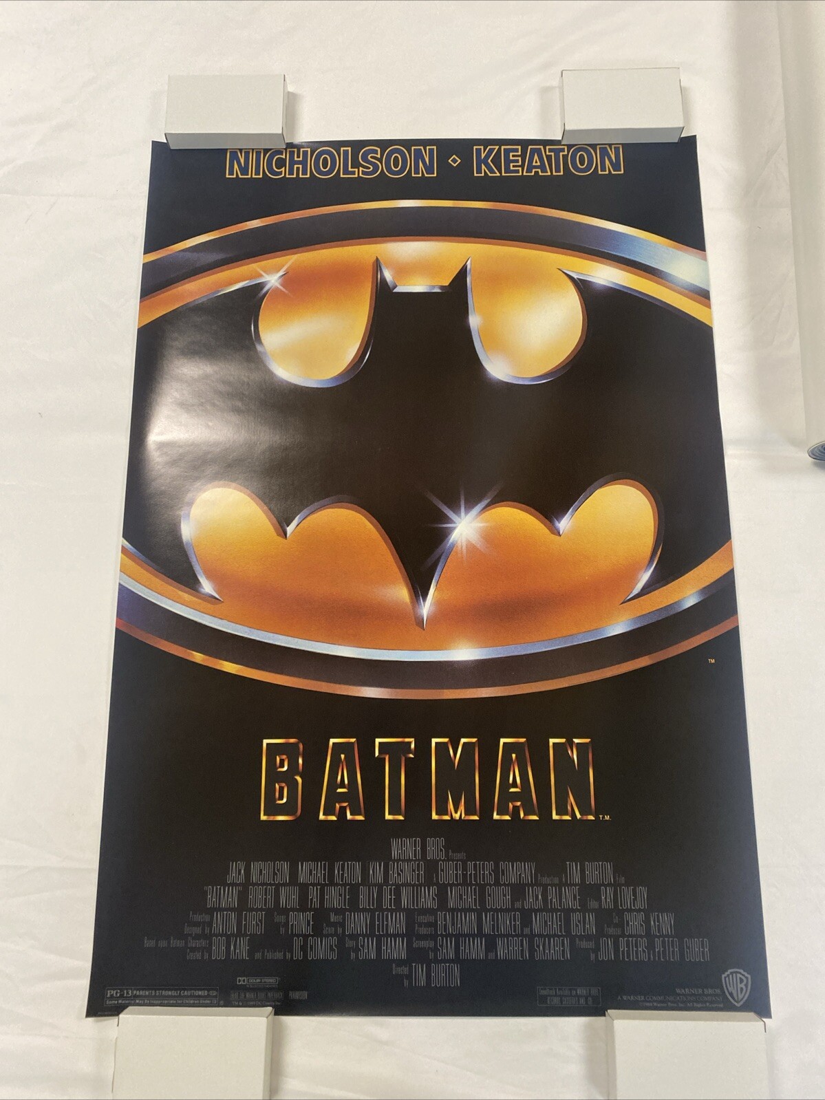 NOS 1989 BATMAN ORIGINAL ROLLED UNUSED 27x40 ONE SHEET MOVIE POSTER KEATON DC
