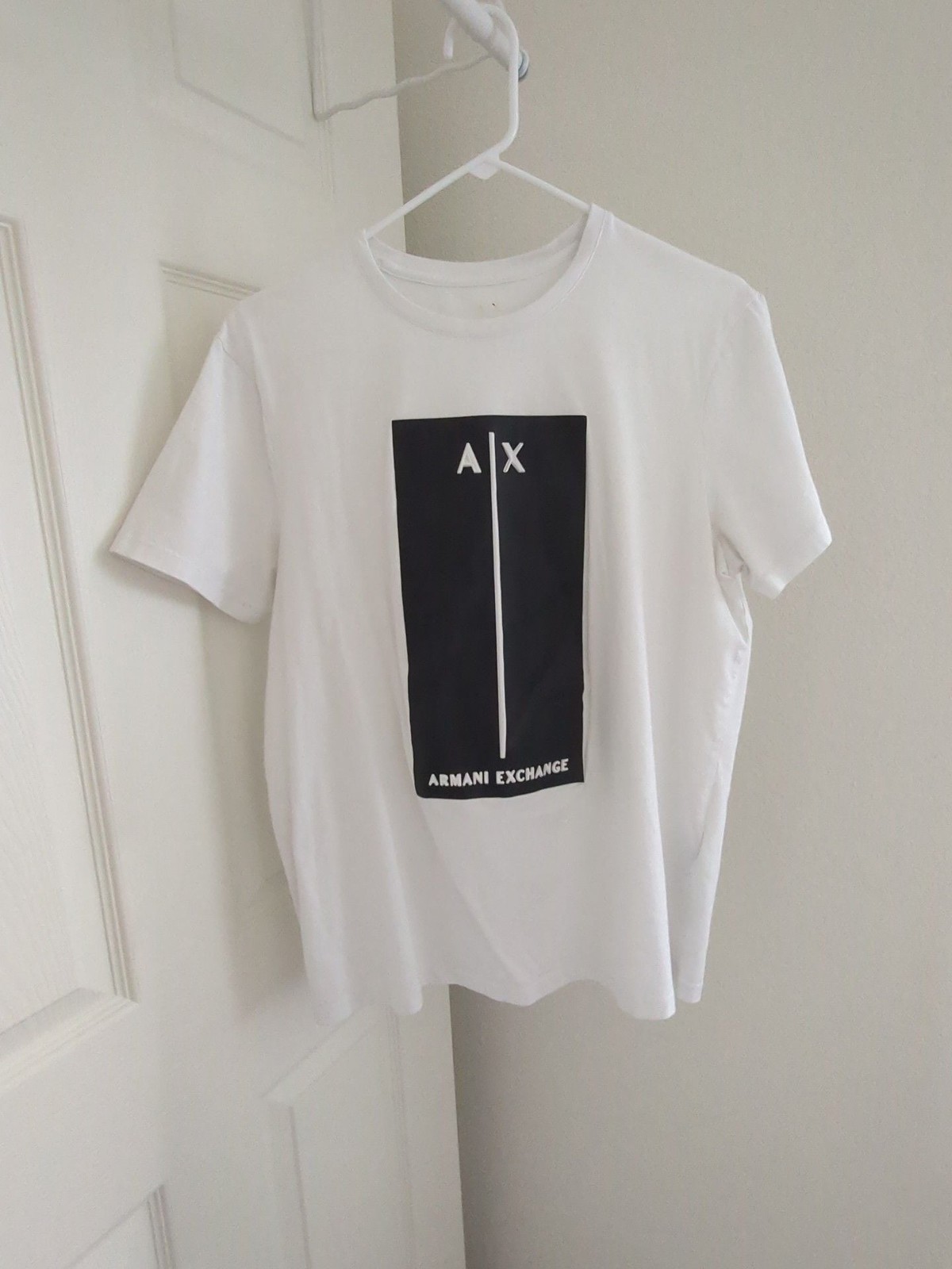 Armani Exchange Box Logo T-Shirt Size XL White Armani Exchange Box Logo T-Shirt Size XL White