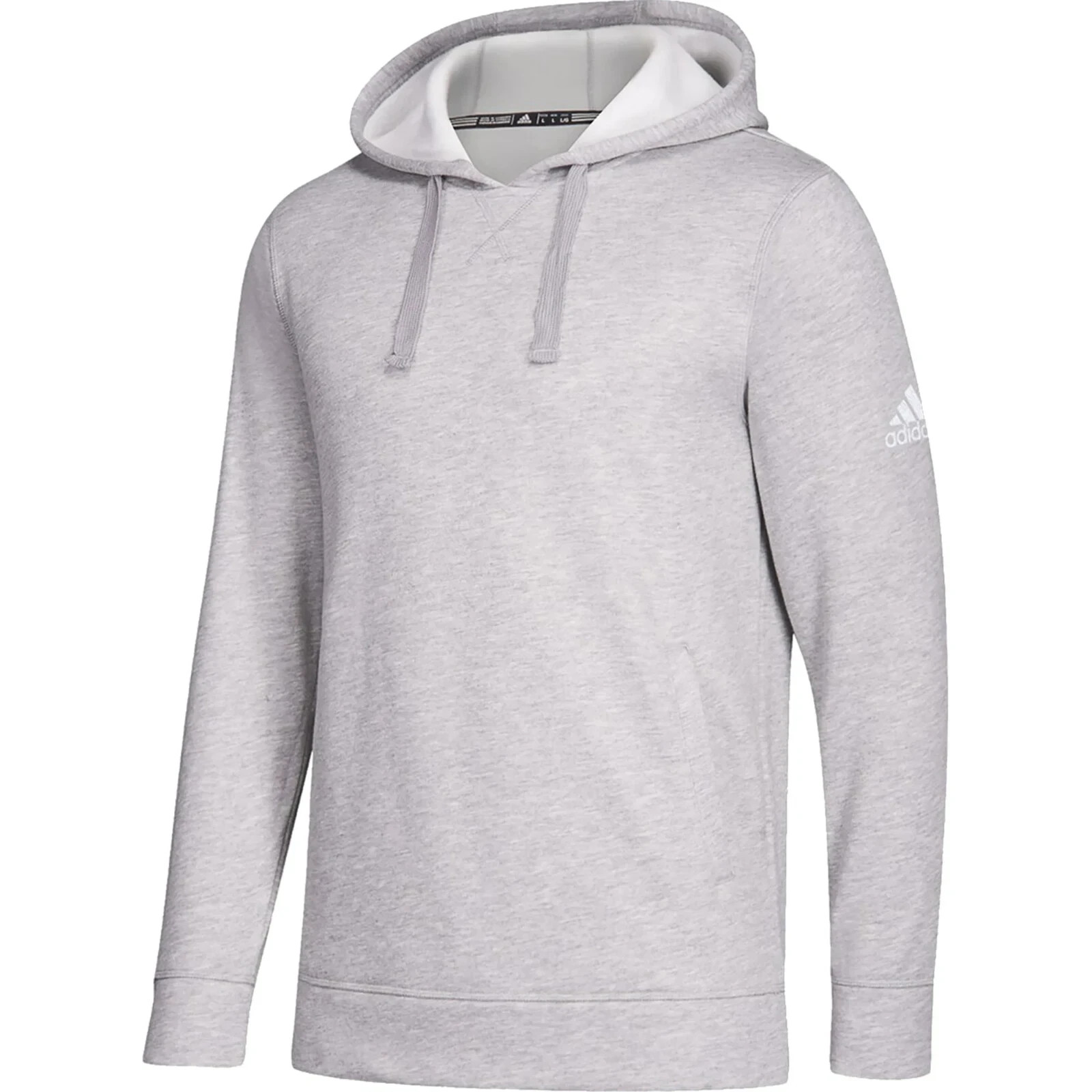Adidas Mens Fleece Hooded Sweatshirt CG1389 Medium Grey/White Adidas Mens Fleece Hooded Sweatshirt CG1389 Medium Grey/White