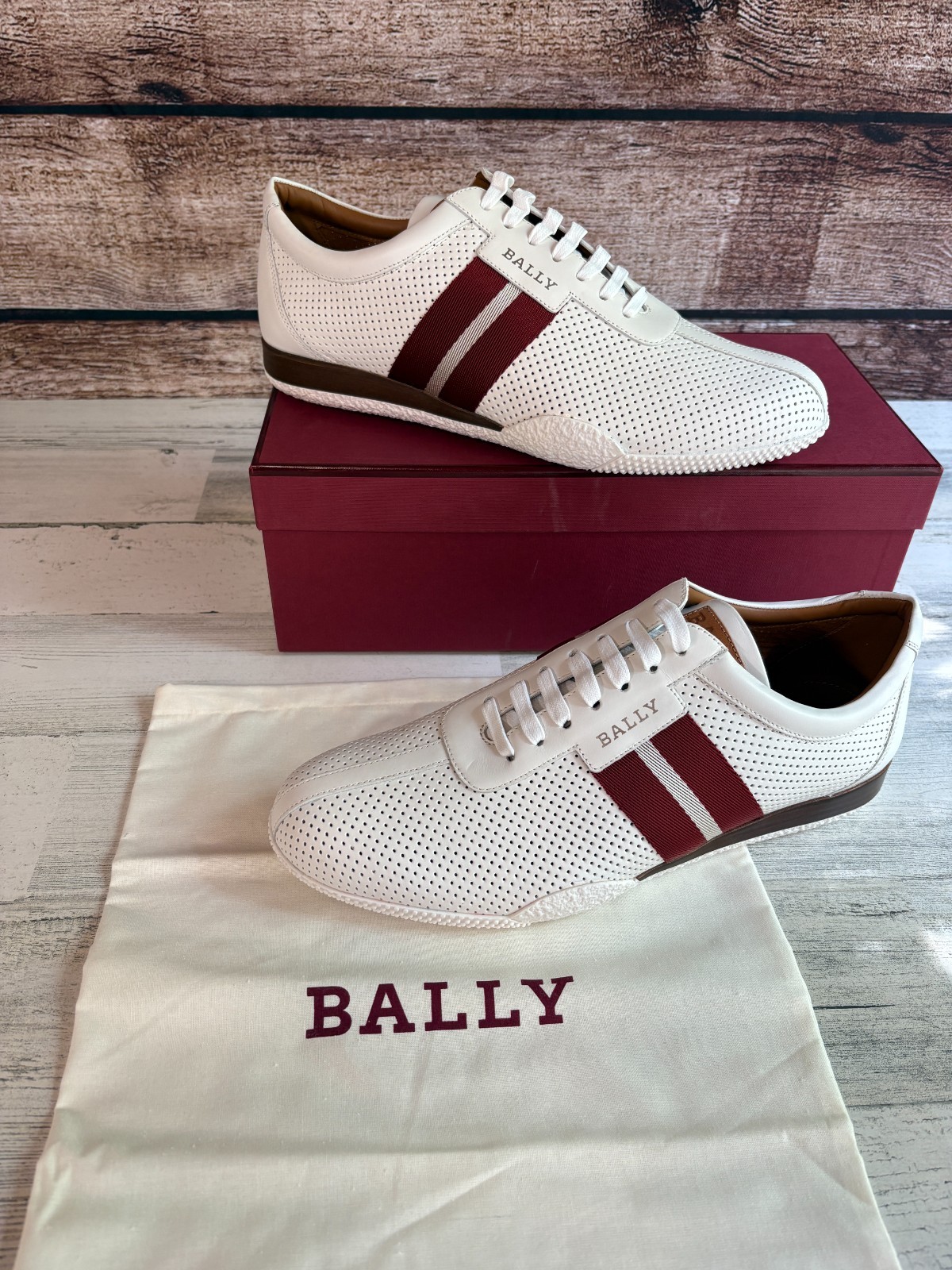 Bally Frenz Perforated Leather Sneakers Size 12.5 D US Bally Frenz Perforated Leather Sneakers Size 12.5 D US