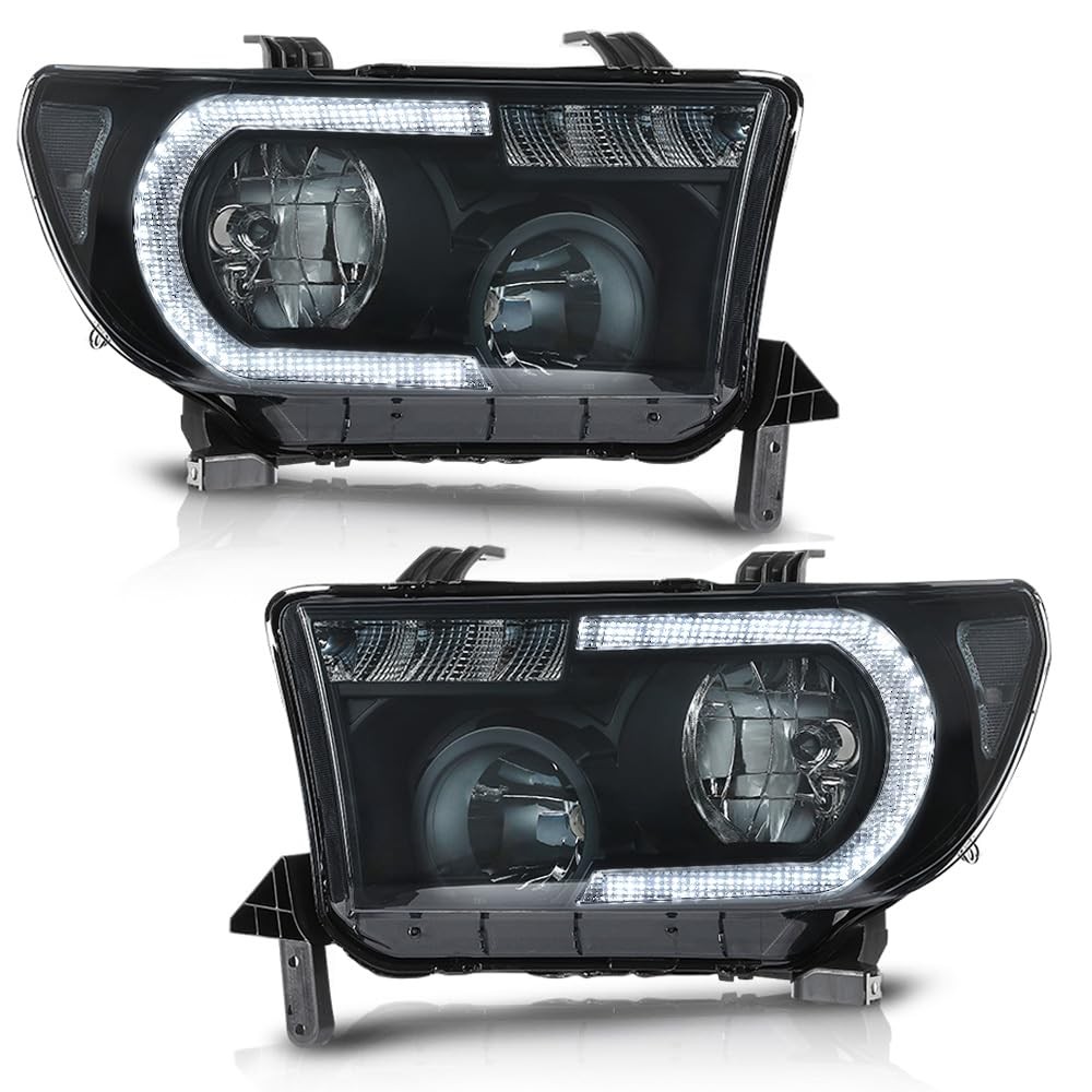 LED Headlights LH & RH Set Fit 2007-2013 Toyota Tundra, 08-17 Sequoia