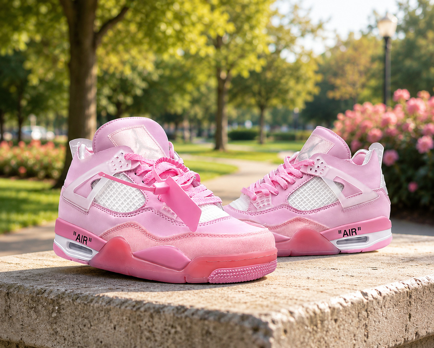 WOMEN'S Jordan 4 Retro Off-White Pastel Pink - All Size US 5.5-11