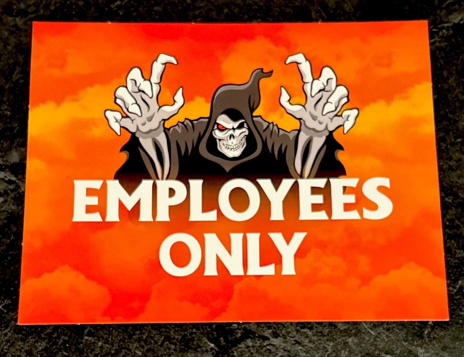 Spirit Halloween ISE Cardboard Employees Only Sign Jack The Reaper Spirit Halloween ISE Cardboard Employees Only Sign Jack The Reaper