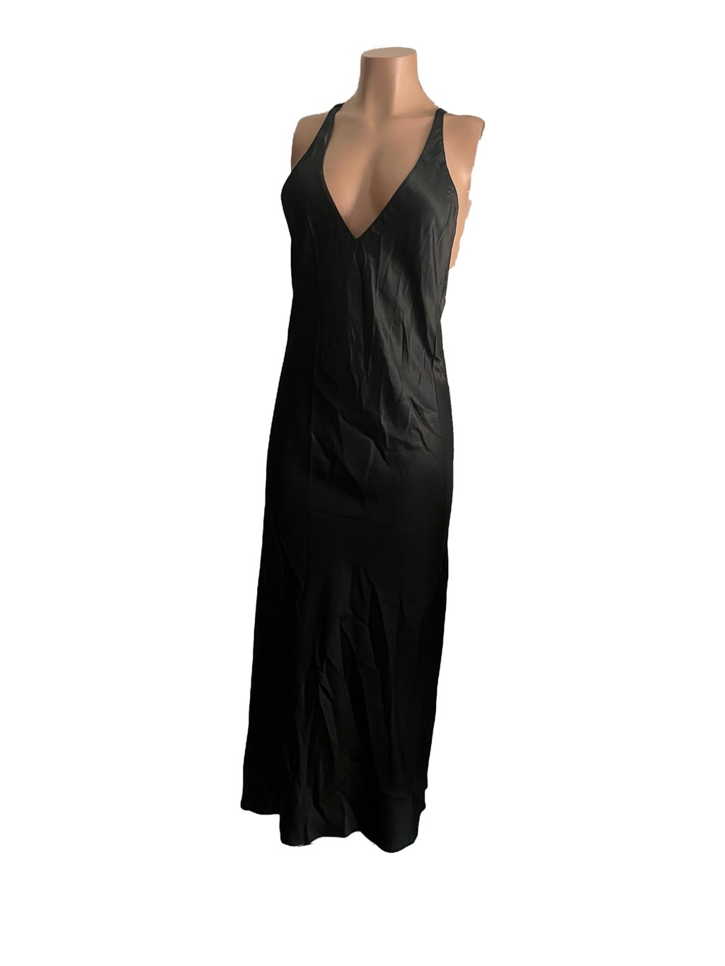 Women\'s Vintage Backless Satin Frederick\'s of Hollywood Black Slip Dress Size L Women\'s Vintage Backless Satin Frederick\'s of Hollywood Black Slip Dress Size L