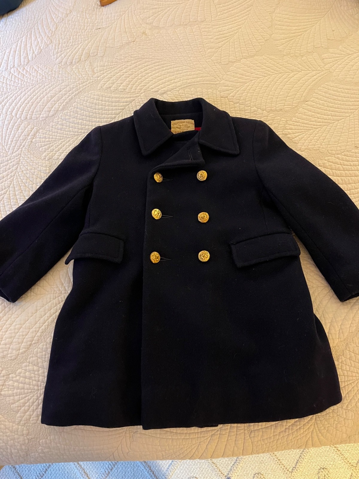 Vintage 50s Boy\'s Navy Blue Wool Winter Coat, Size 4 Vintage 50s Boy\'s Navy Blue Wool Winter Coat, Size 4