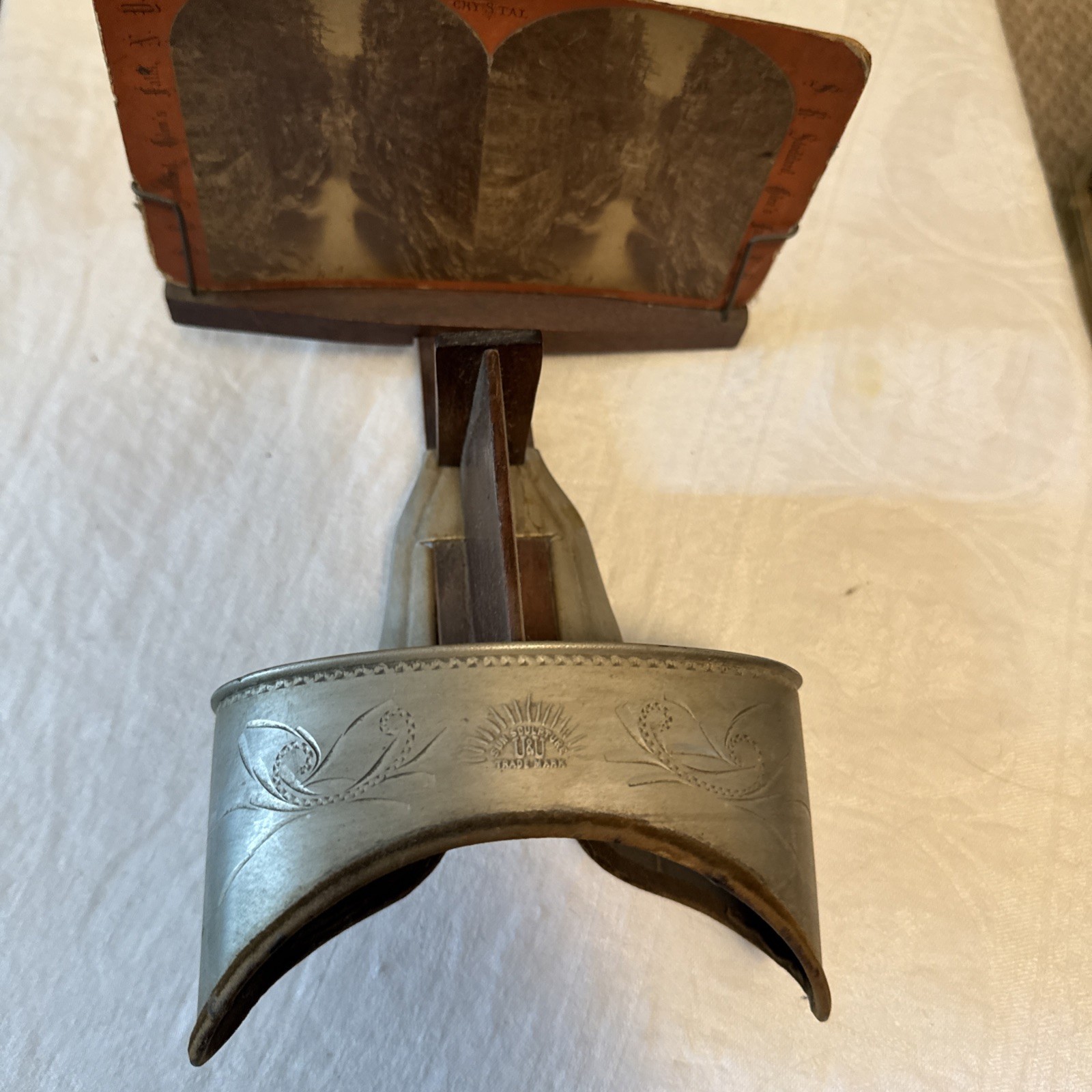 Stereoscope Viewer Vintage Underwood Sun Sculpture With 1 Card