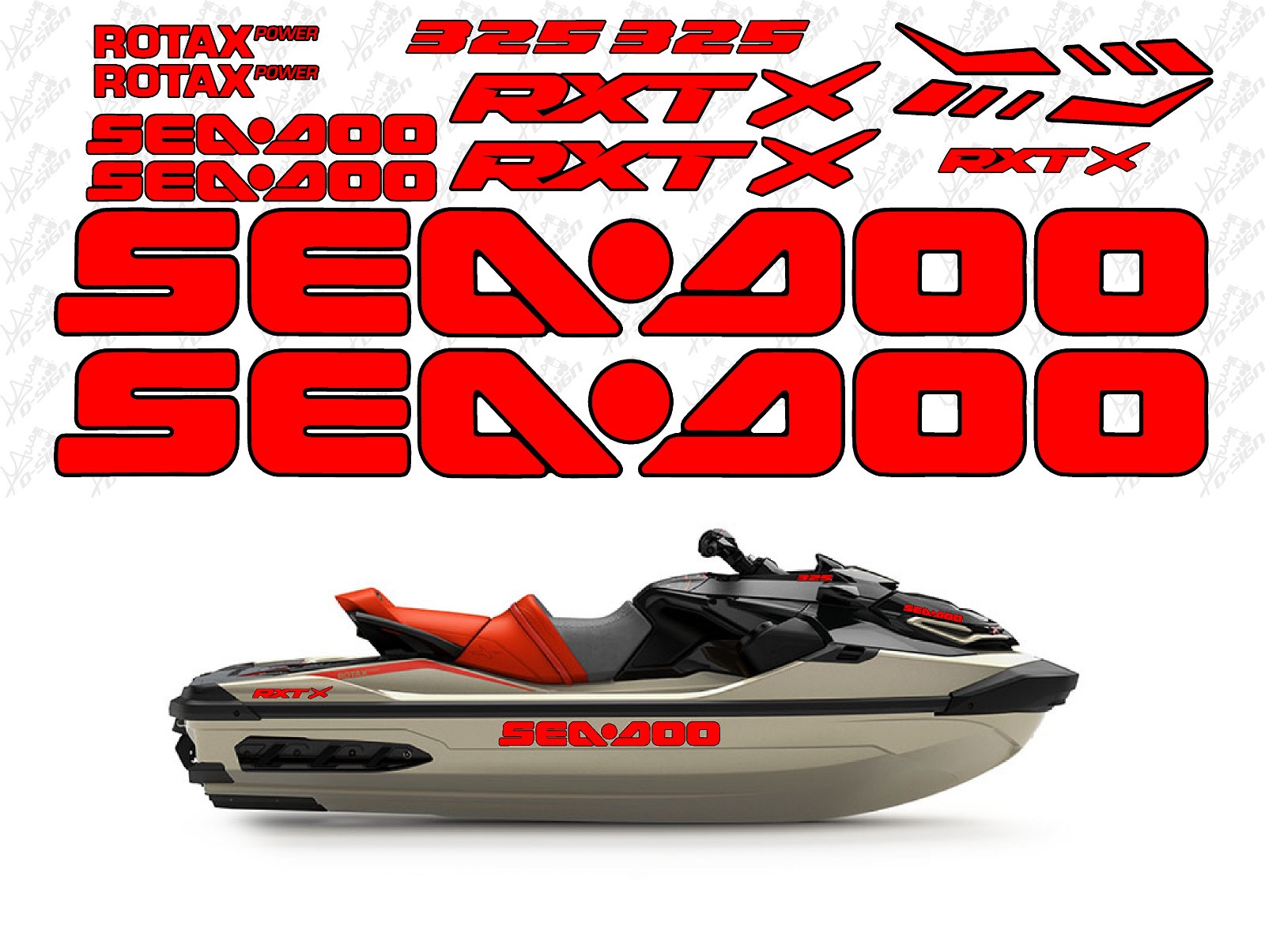 SEADOO RXT X 325 2025 FULL SET DECALS STICKERS