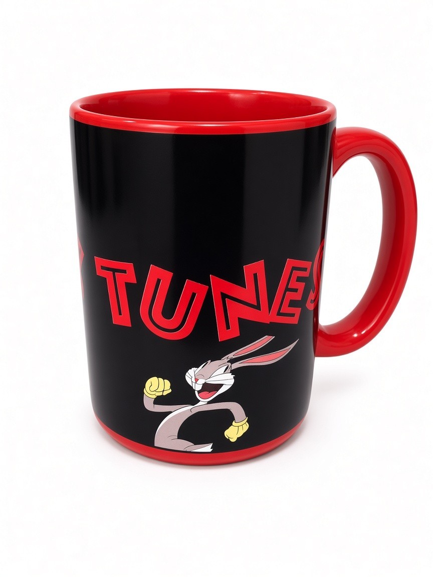 Zak Designs Looney Tunes Bugs Bunny Black Red Large Ceramic Coffee Mug