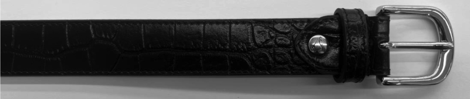 Tailored Sportsman Skinny Leather Belt - What A Croc - Black/White Gold NWT