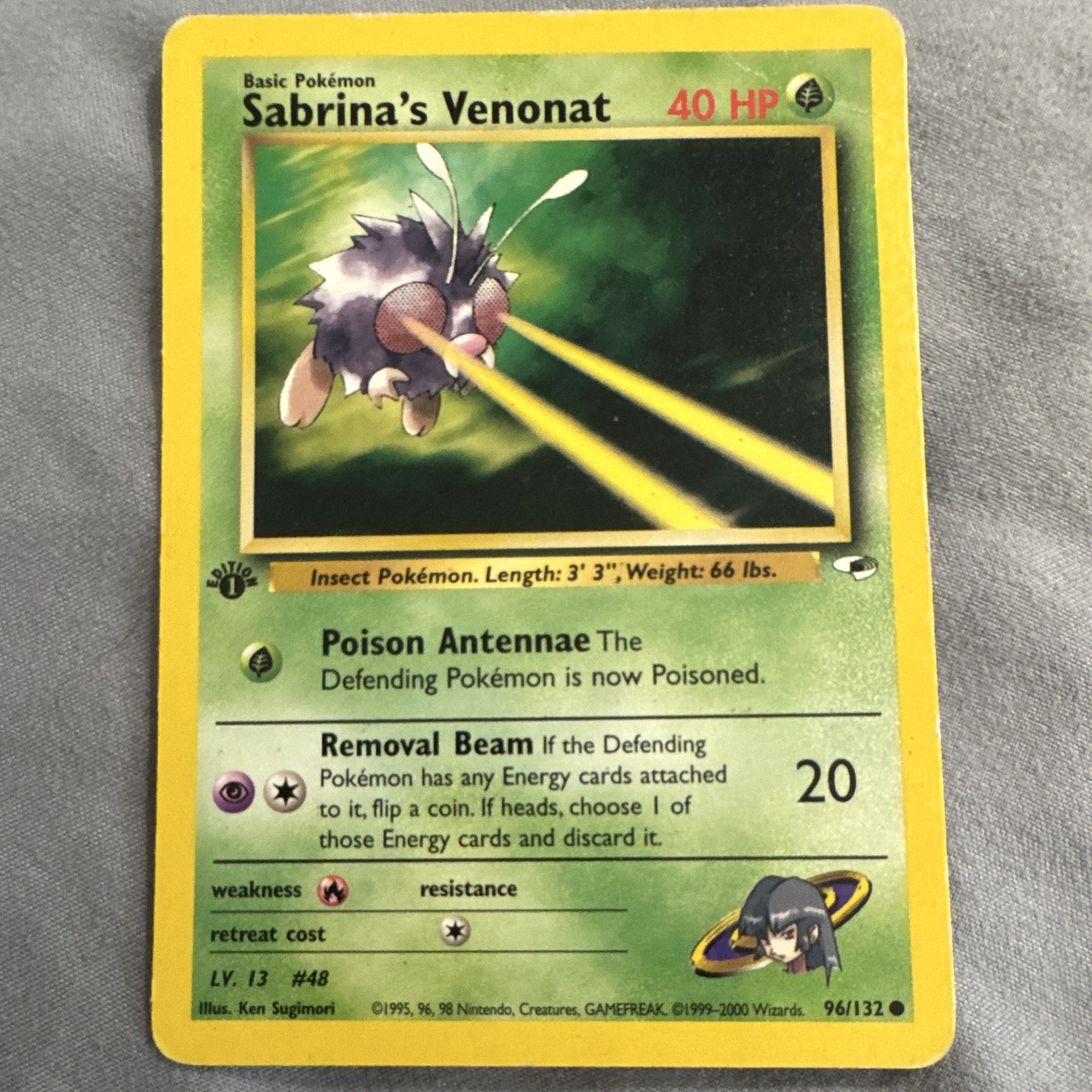 Wizards Pokemon Sabrina\'s Venonat 96/132 1st Ed Unlimited Regular 40 HP ENG Wizards Pokemon Sabrina\'s Venonat 96/132 1st Ed Unlimited Regular 40 HP ENG