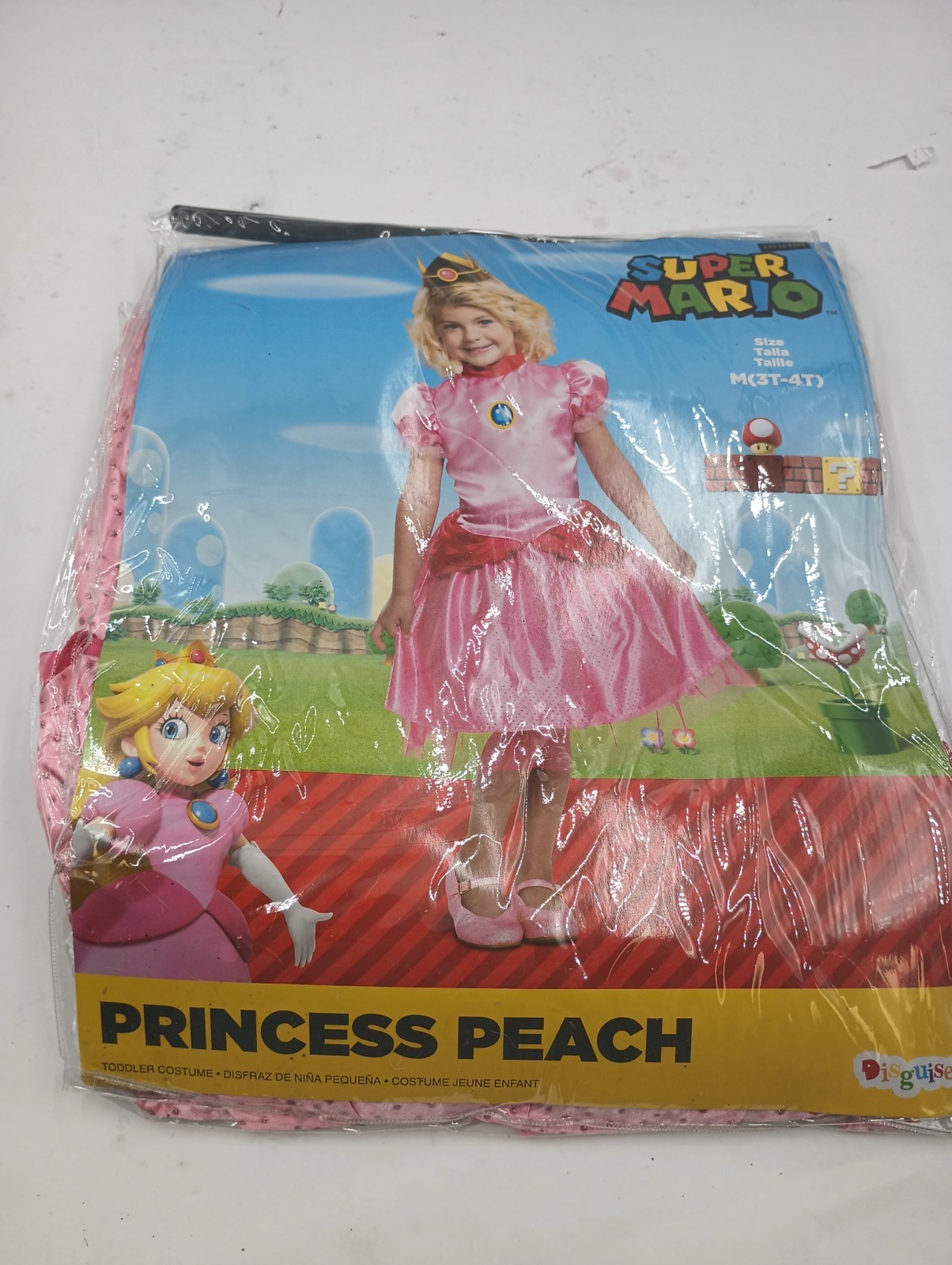 DISGUISE SUPER MARIO PRINCESS PEACH TODDLER 3T 4T COSTUME NEW 