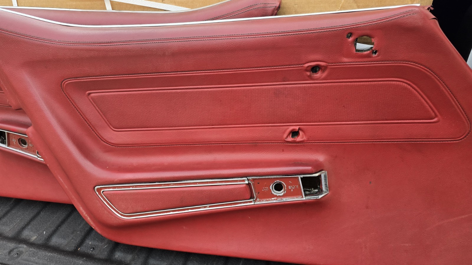 C3 1976 Corvette Standard Door Panels PAIR Firethorn Red -Top Flight/Corvette AM