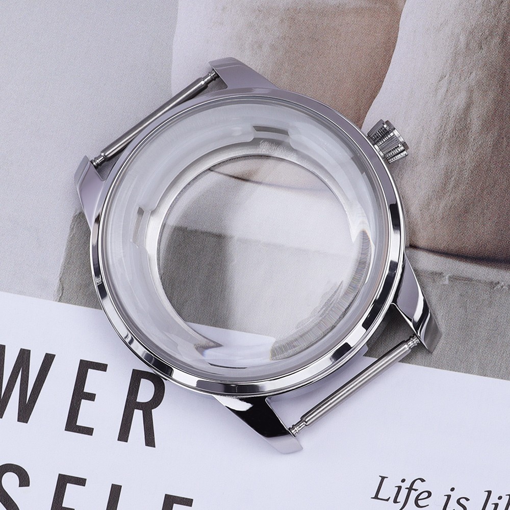 FEIYASHI Polished Silver Steel Watch Case 33mm/40.6mm 10ATM For Seiko NH35 NH36