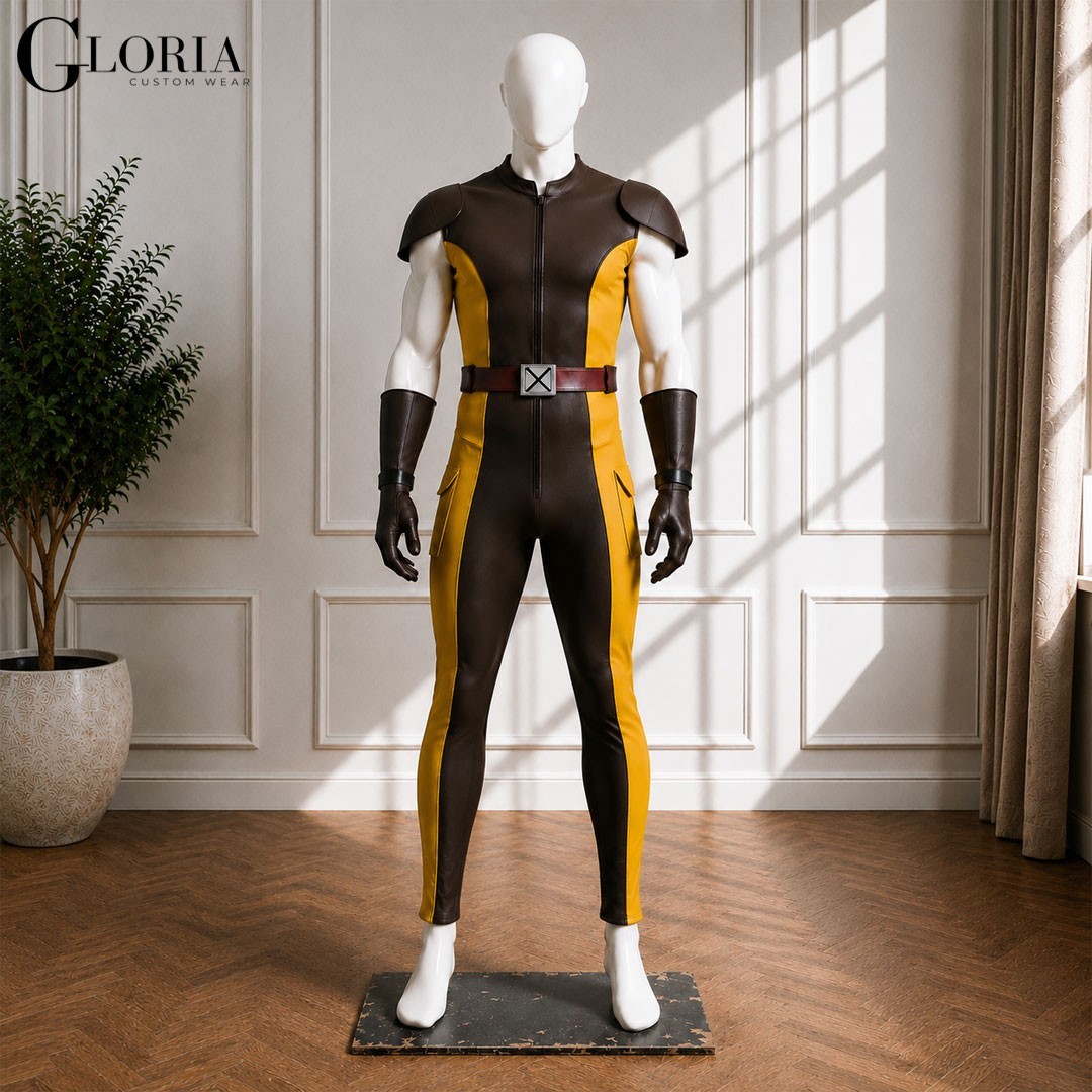 Deadpool & Wolverine Wolverine Halloween Cosplay Costume Men Brown Jumpsuit