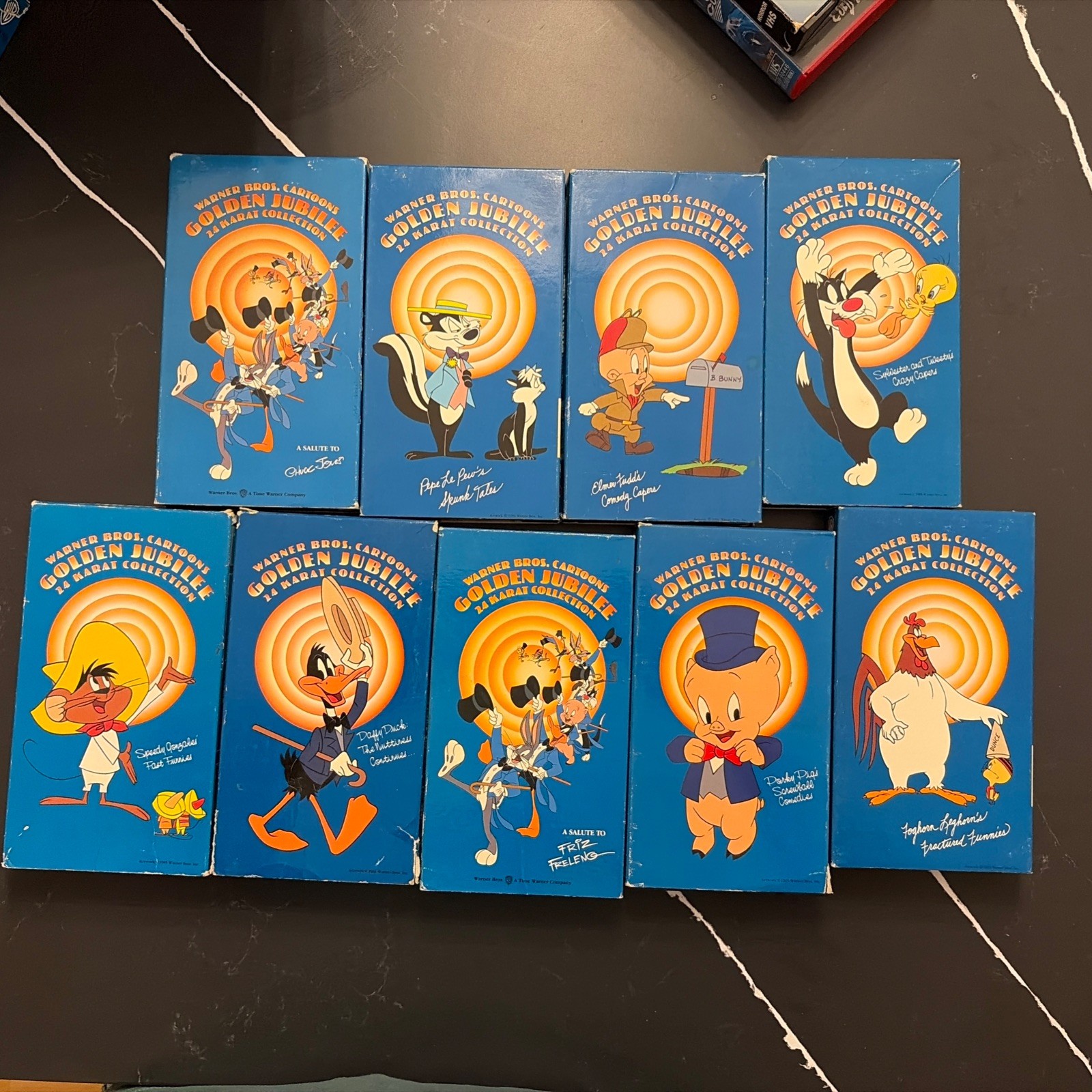 Vintage Warner Bros. Looney Tunes Golden Jubilee 24 Karat VHS Lot of 9