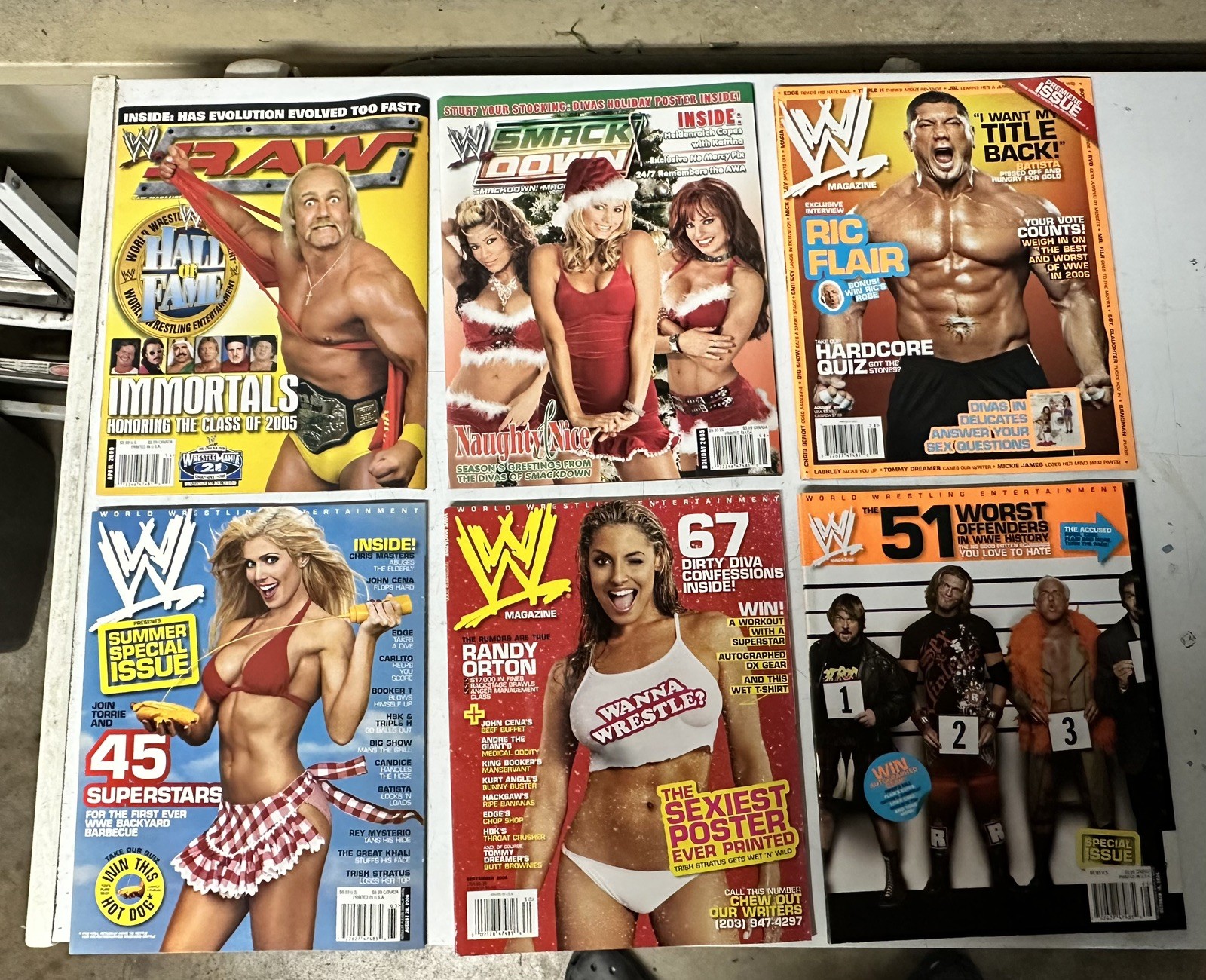 WWE Magazine 2005 2006 6-pack lot Raw posters WWF WWE Magazine 2005 2006 6-pack lot Raw posters WWF