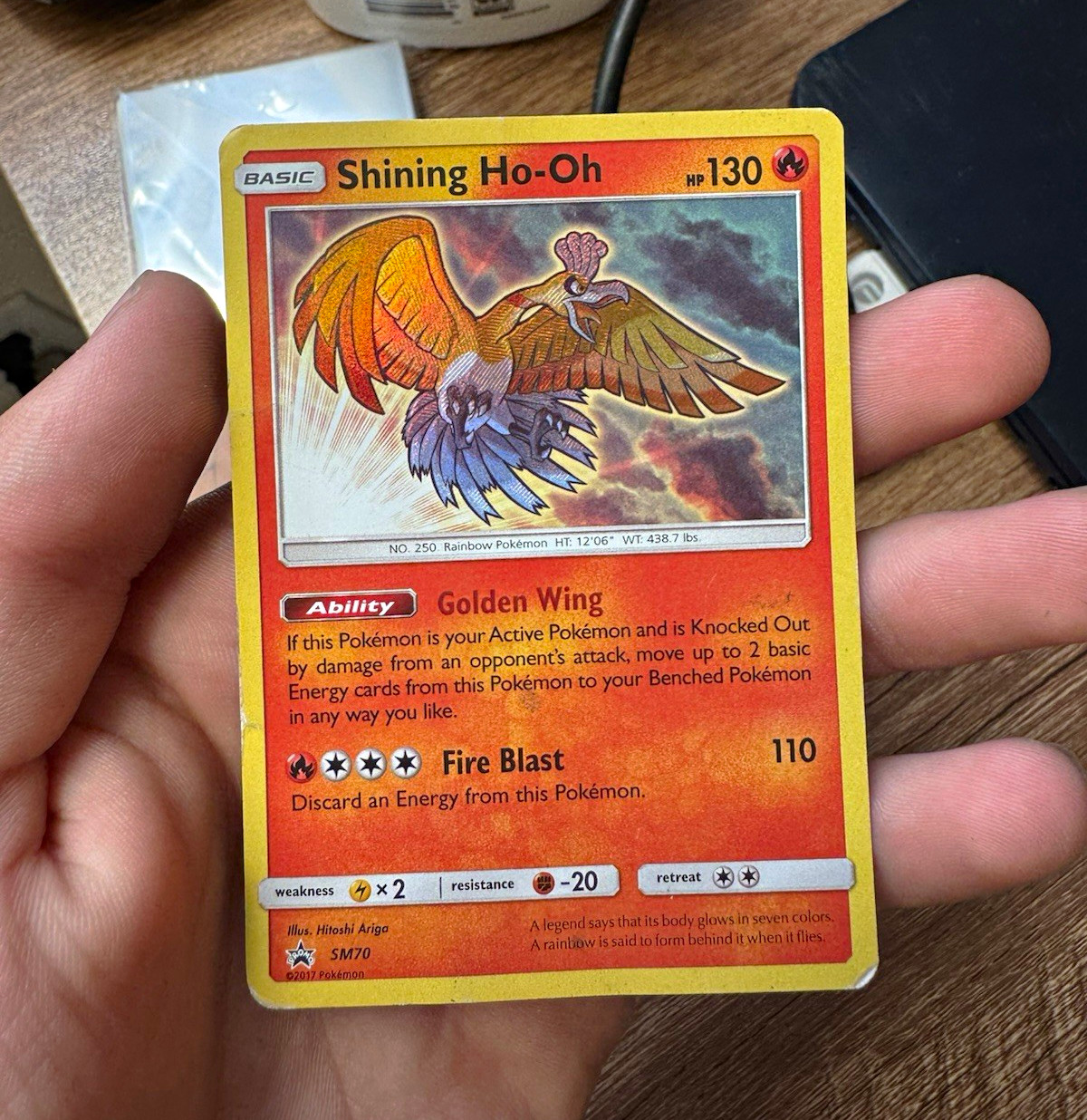 The Pokémon Company Pokémon TCG Shining Ho-Oh SM70 Holo Promo English 2017 The Pokémon Company Pokémon TCG Shining Ho-Oh SM70 Holo Promo English 2017