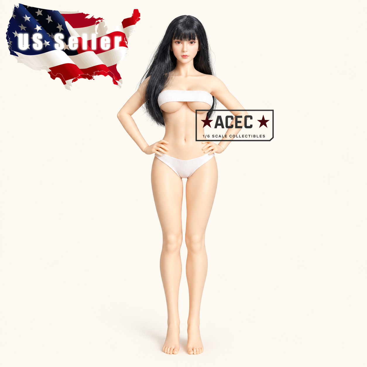 Exclusive Custom PHICEN 1/6 Black Hair 12\ Exclusive Custom PHICEN 1/6 Black Hair 12\
