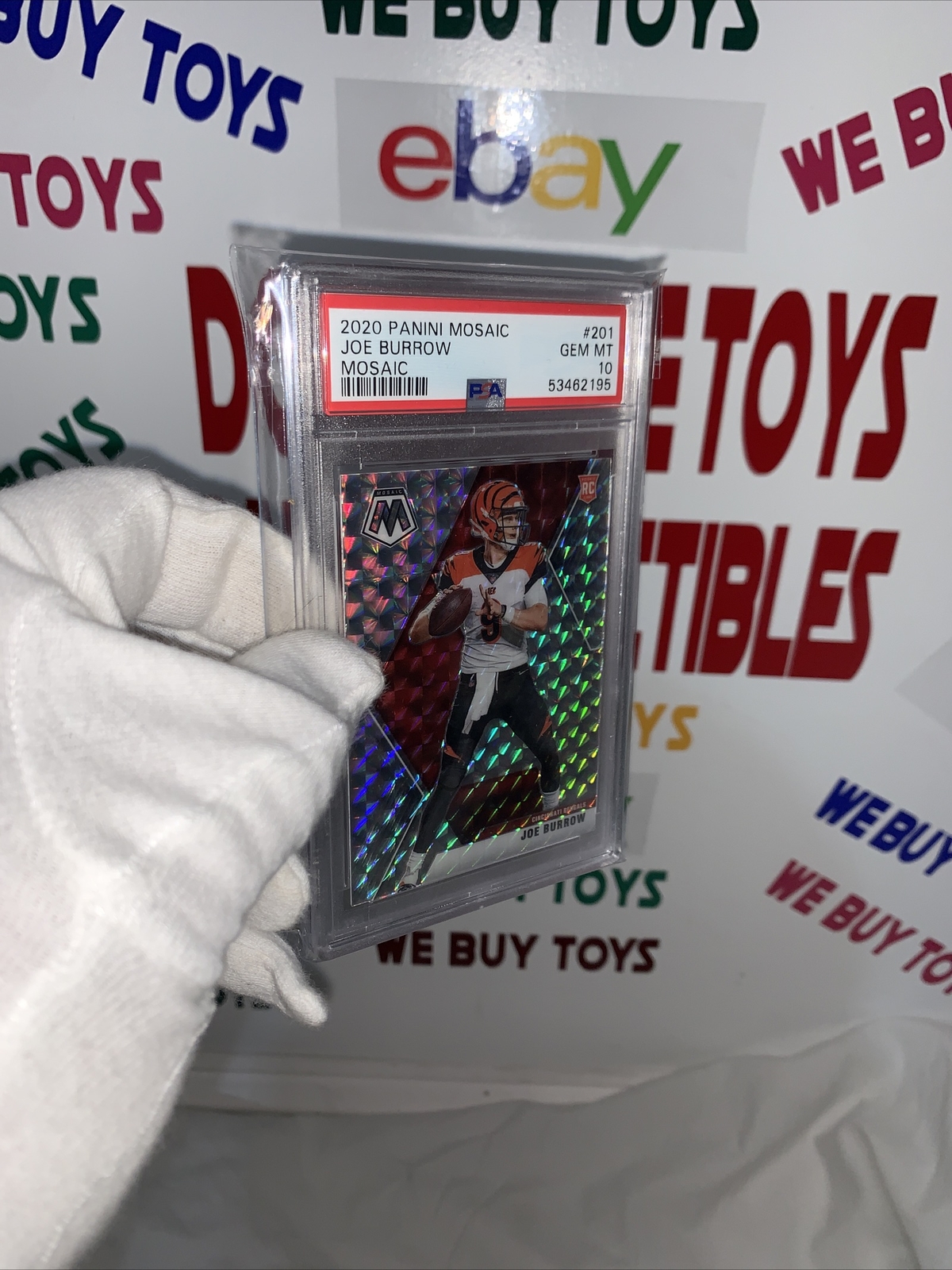 2020 Panini Mosaic Joe Burrow RC SILVER Mosaic Rookie PSA 10