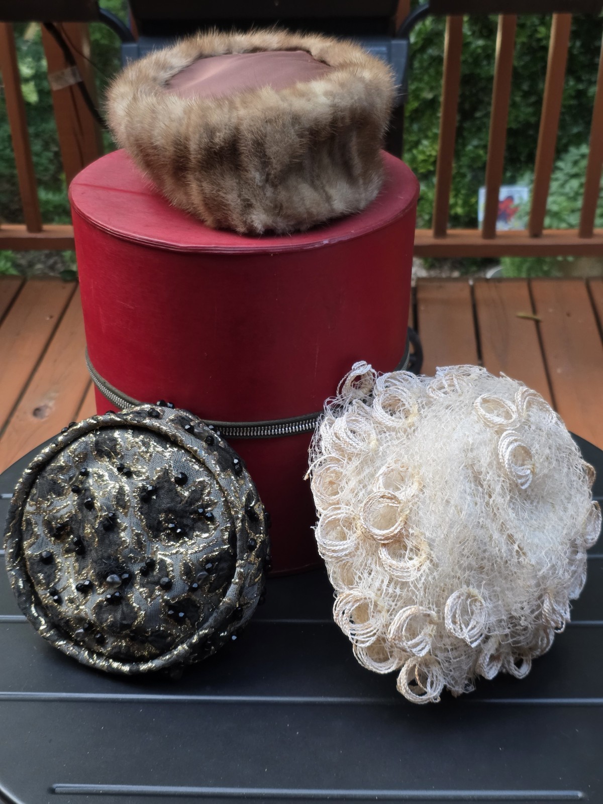 Women\'s Vintage Antique Pillbox Hat Bundle With Travel Case Mink Neiman Marcus Women\'s Vintage Antique Pillbox Hat Bundle With Travel Case Mink Neiman Marcus