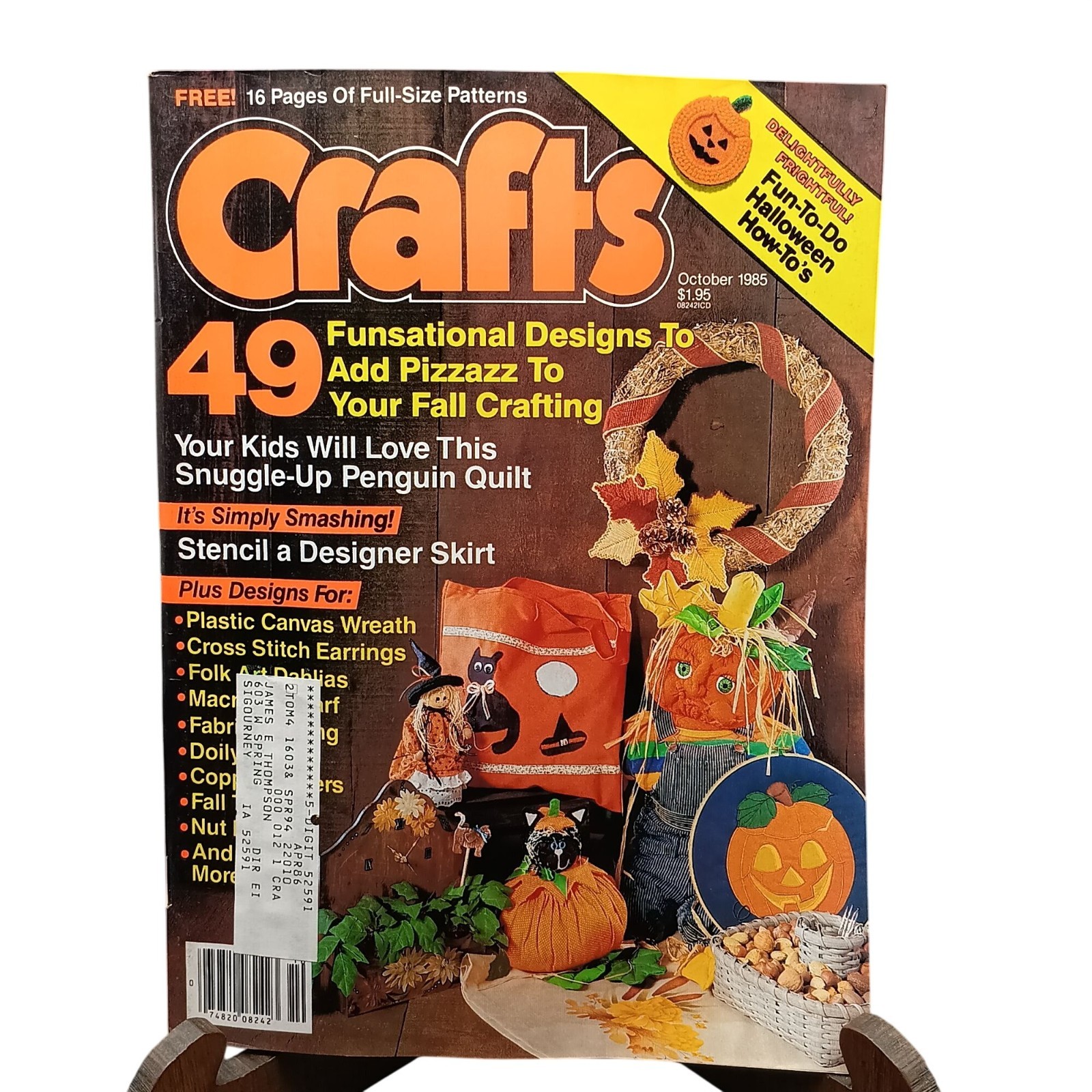 Vintage Crafts Magazine October 1985 49 Fall Craft Designs Halloween Wreaths Qui