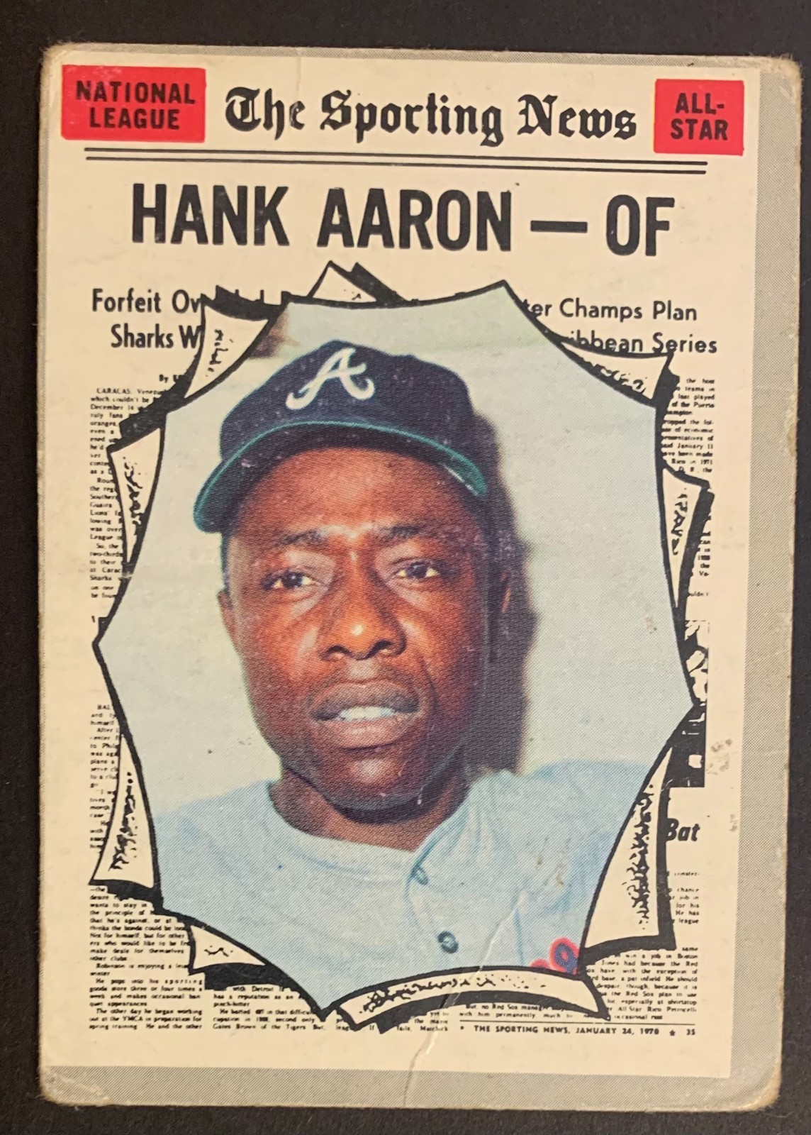 1970 Topps Baseball - #462 Hank Aaron - Sporting News All Star - fair condition 1970 Topps Baseball - #462 Hank Aaron - Sporting News All Star - fair condition
