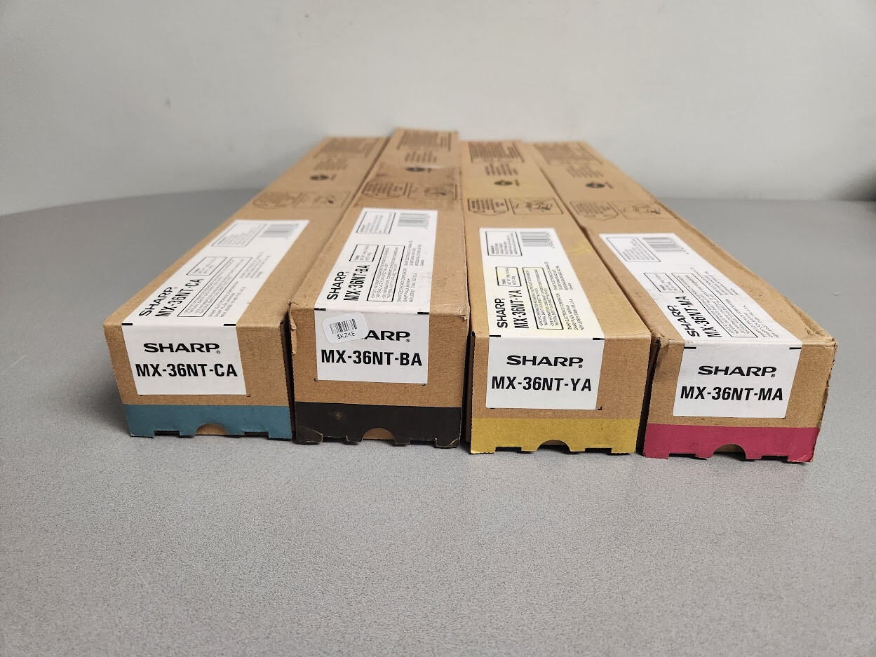 Sharp MX36NT Toner Cartridge Set Yellow Magenta Cyan Black GENUINE