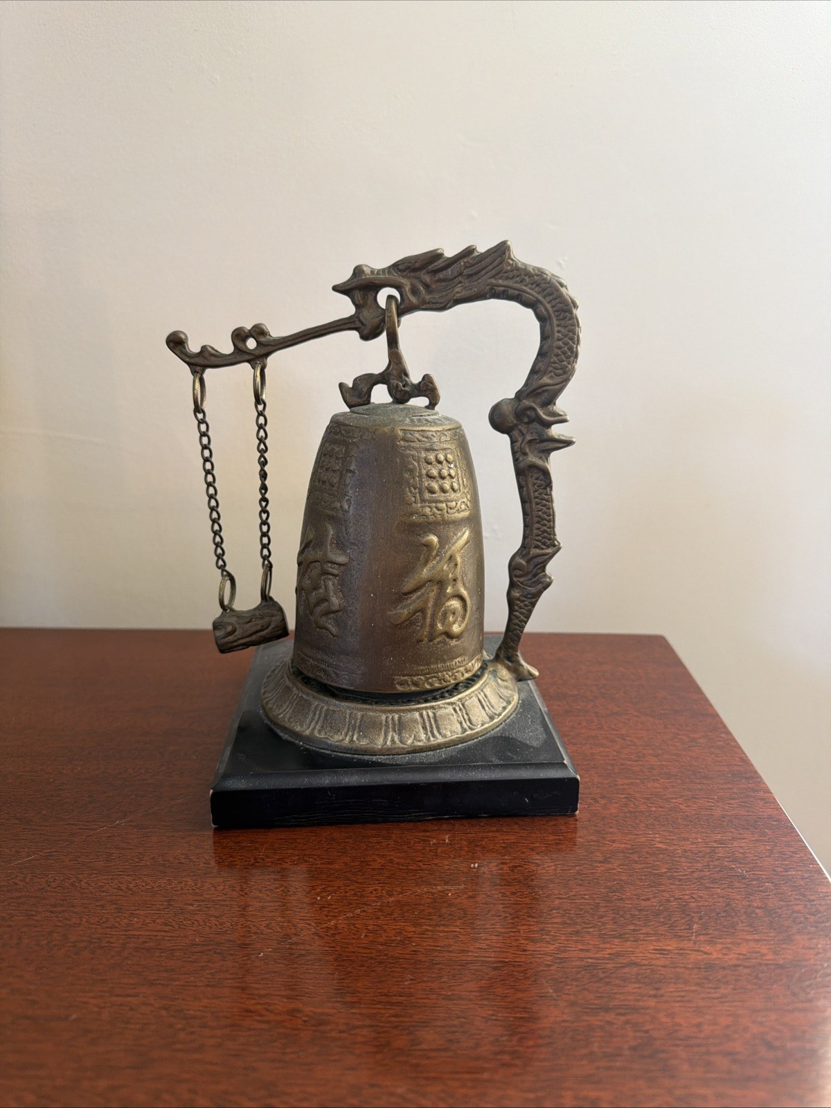This is a vintage Chinese ceremonial brass or bronze bell This is a vintage Chinese ceremonial brass or bronze bell