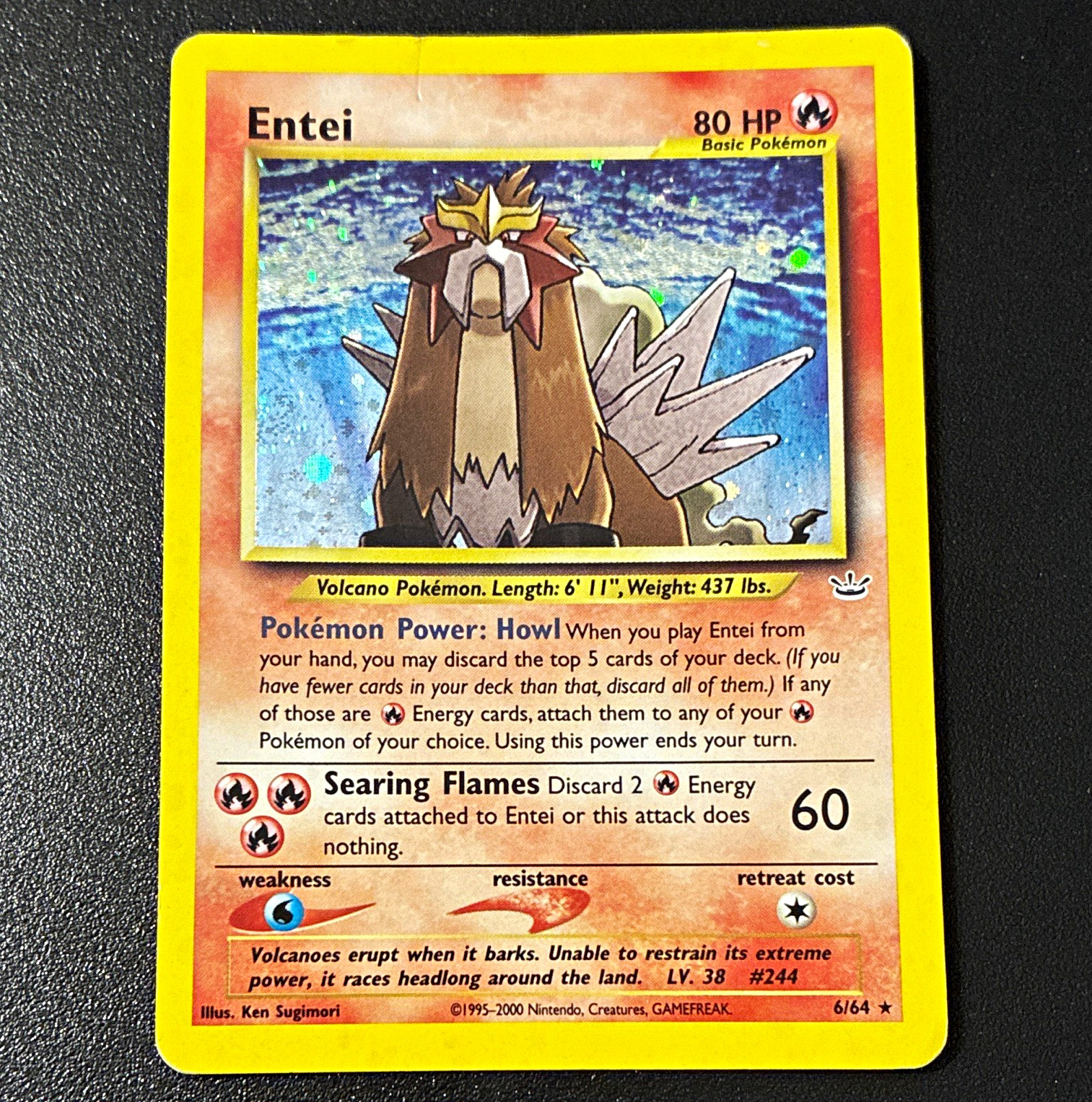 Pokemon TCG Entei 6/64 Neo Revelation Holo Rare Unlimited W/SWIRL🌀 Pokemon TCG Entei 6/64 Neo Revelation Holo Rare Unlimited W/SWIRL🌀