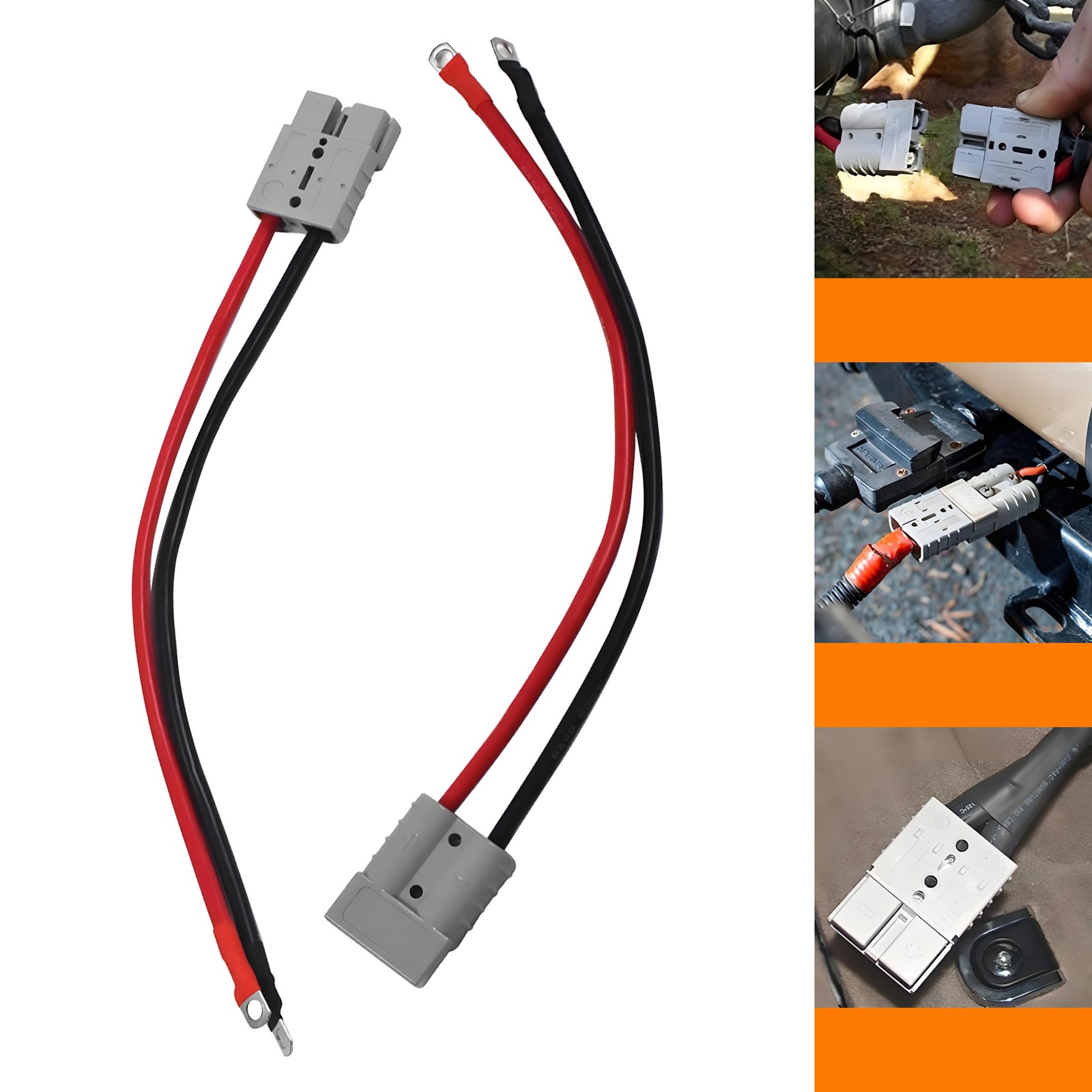 For Anderson Connector 50A Kit 50A Battery Quick Connect 30cm Waterproof Cable