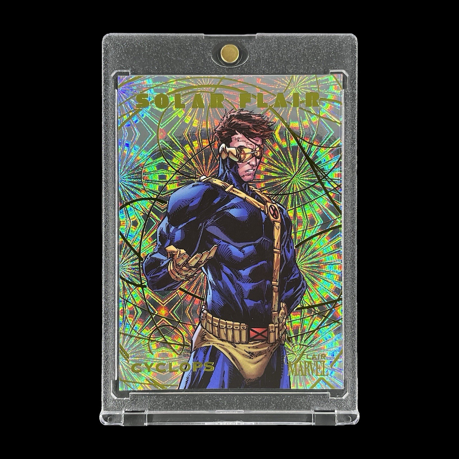 CYCLOPS RARE SILVER FIREWORKS FOIL HOLO CARD 2023 Flair Solar Insert SP - Marvel