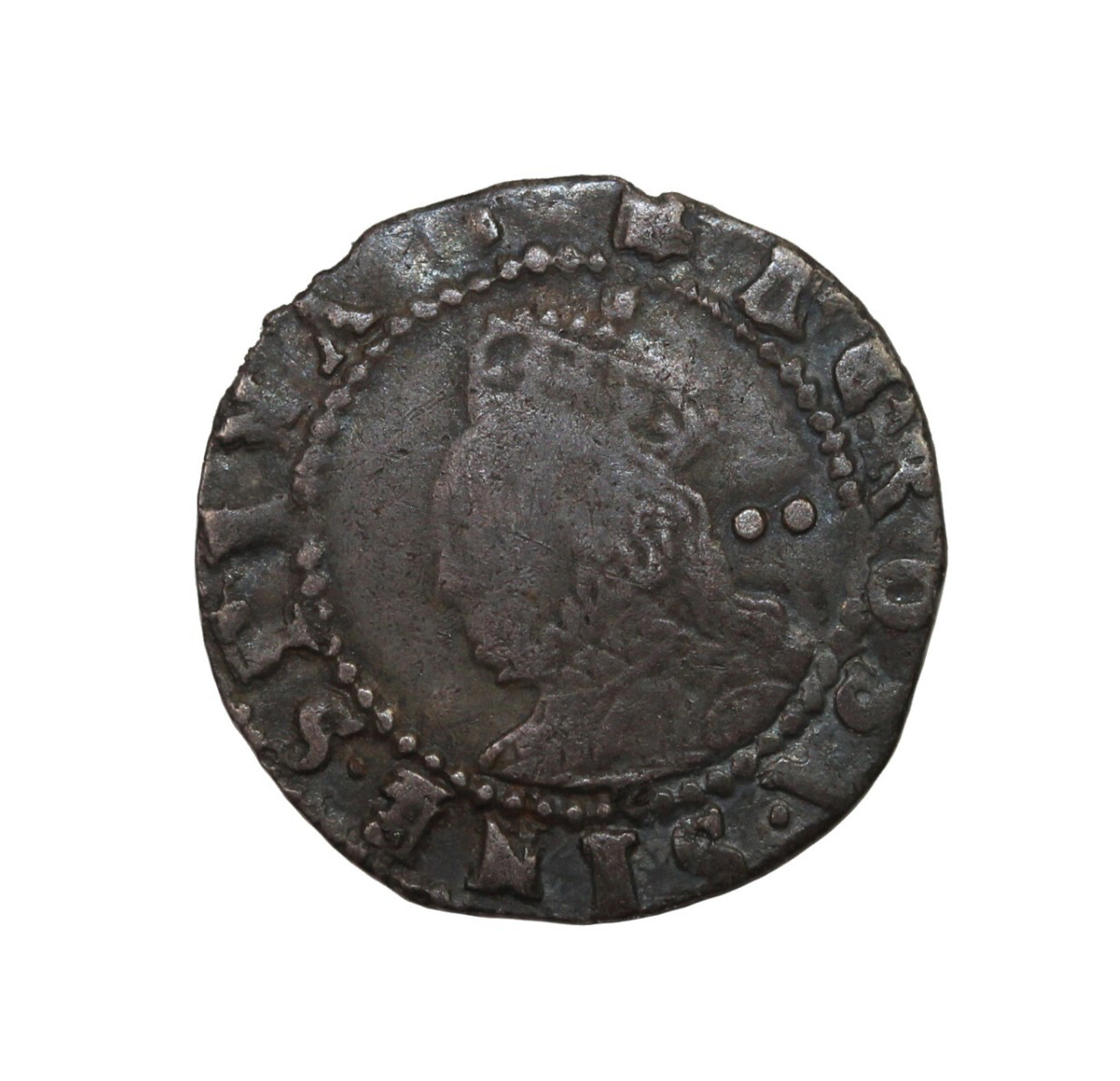 England Queen Elizabeth I 1558-1603 AD Silver Halfgroat 6th Issue S.2579