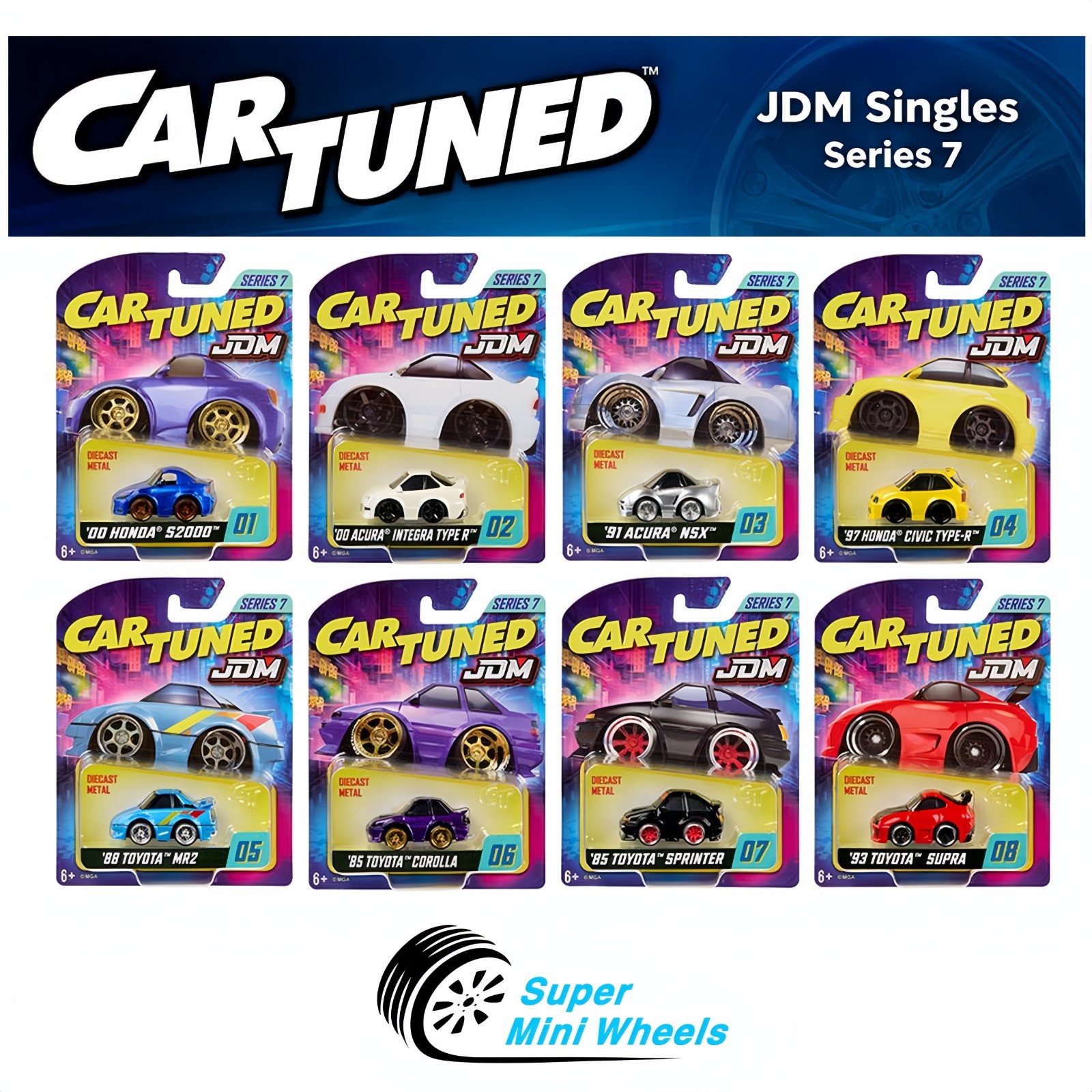 CarTuned 1:64 JDM Tuners Series 7 Set of 8 Pcs - Factory Packag