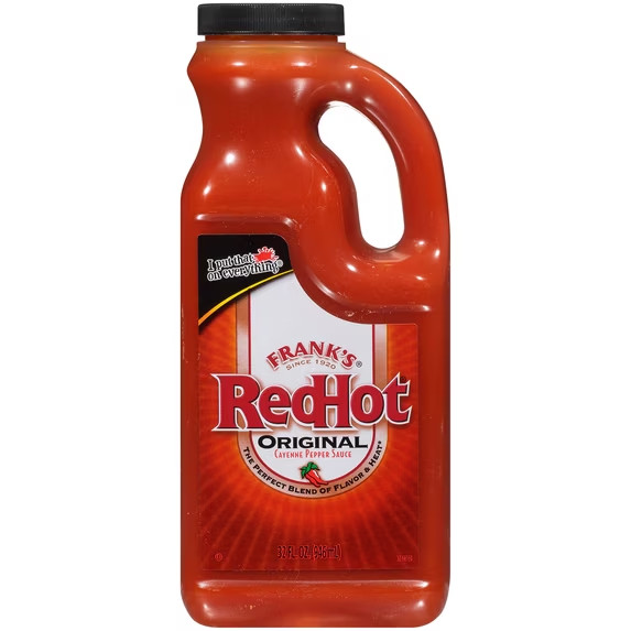 Frank\'s RedHot Kosher Original Cayenne Pepper Hot Sauce, 32.0 fl oz Jug,. Frank\'s RedHot Kosher Original Cayenne Pepper Hot Sauce, 32.0 fl oz Jug,.