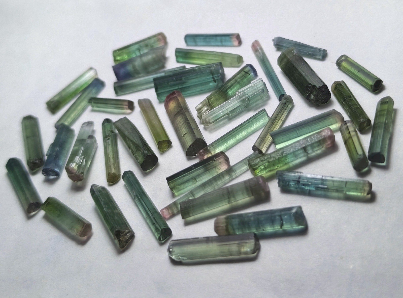 Natural Terminated Tri Color Tourmaline Crystals From Afghanistan, 14.66 G Natural Terminated Tri Color Tourmaline Crystals From Afghanistan, 14.66 G